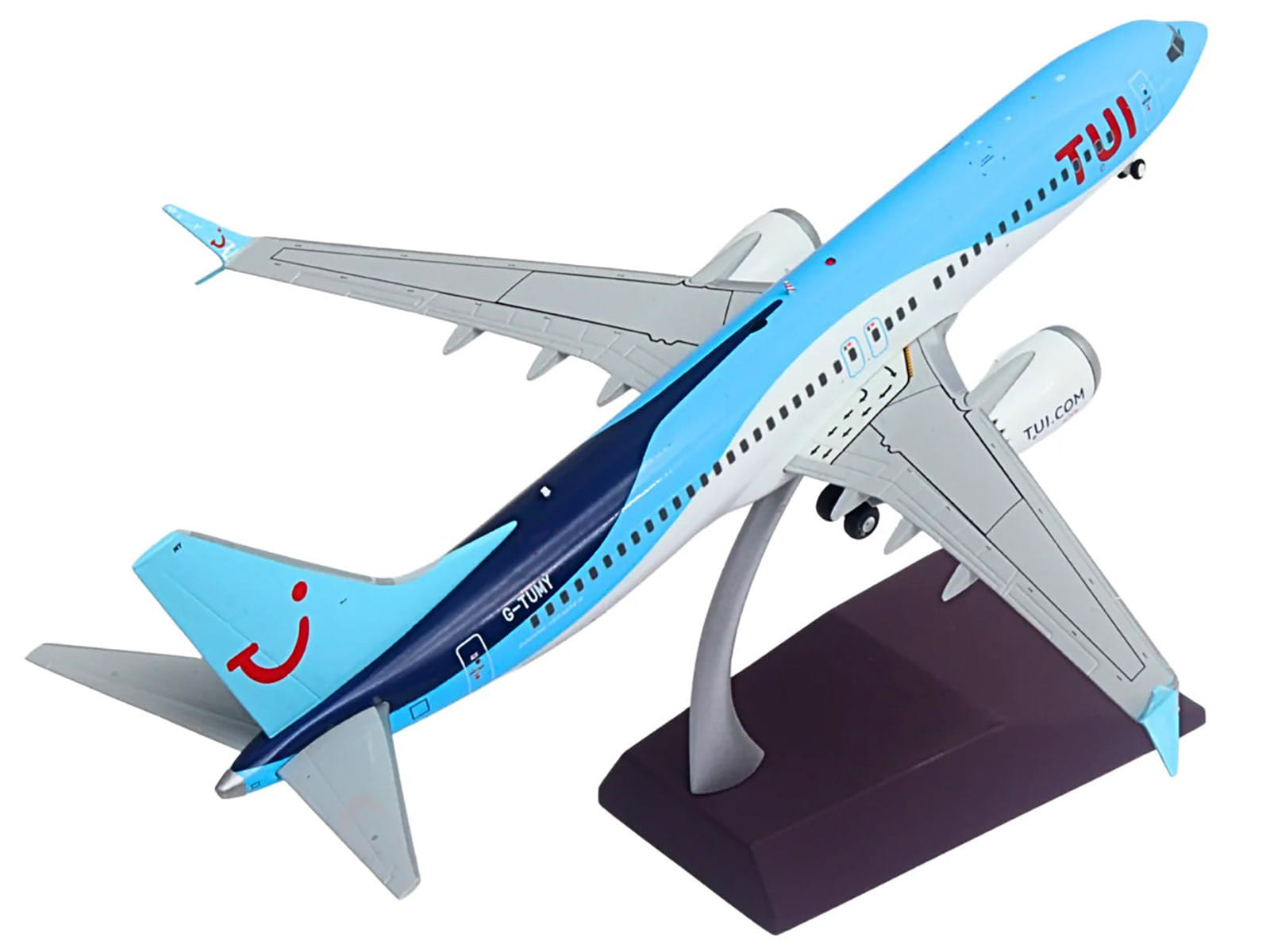 Boeing 737 MAX 8 Commercial Aircraft "TUI Airways" (G-TUMY) Blue and White "Gemini 200" Series 1/200 Diecast Model Airplane by GeminiJets - Image 3