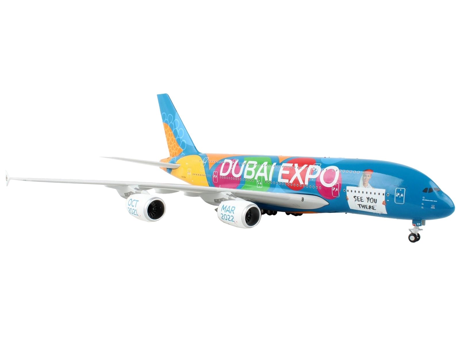 Airbus A380-800 Commercial Aircraft “Emirates Airlines – Dubai Expo” “Gemini 200” Series 1/200 Diecast Model Airplane by GeminiJets