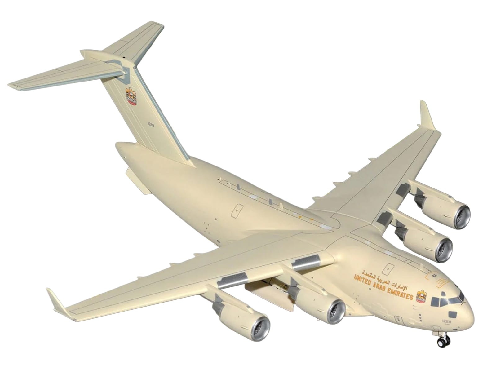 Boeing C-17 Globemaster III Transport Aircraft "United Arab Emirates Air Force" (1228) Beige "Gemini 200" 1/200 Diecast Model Airplane by GeminiJets - Image 2