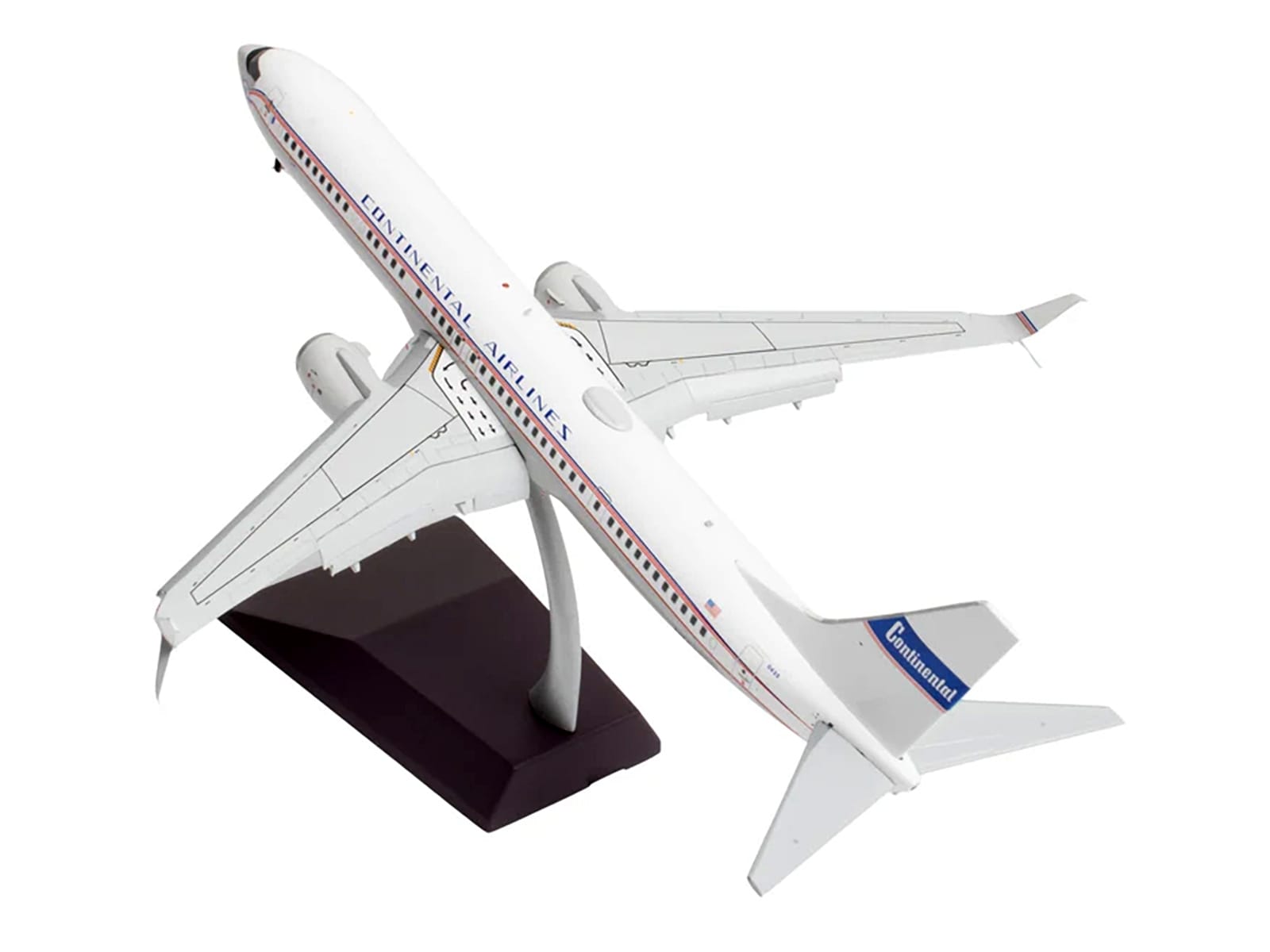 Boeing 737-900ER Commercial Aircraft with Flaps Down "Continental Airlines - United Airlines" (N75435) White with Red and Blue Stripes "Gemini 200" Series 1/200 Diecast Model Airplane by GeminiJets - Image 4