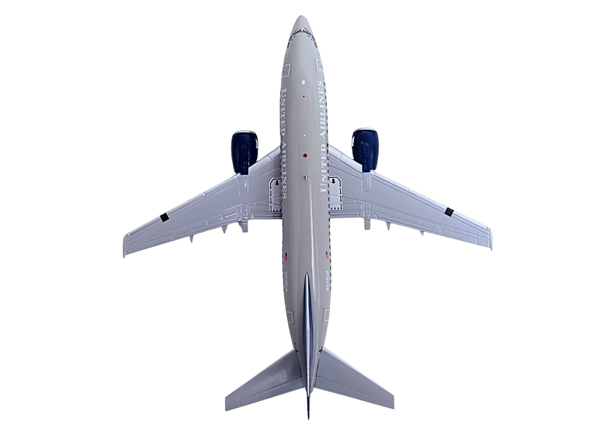 Boeing 737-500 Commercial Aircraft "United Airlines - Classic 737 Series" (N936UA) Gray with Blue Tail "Gemini 200" Series 1/200 Diecast Model Airplane by GeminiJets - Image 4