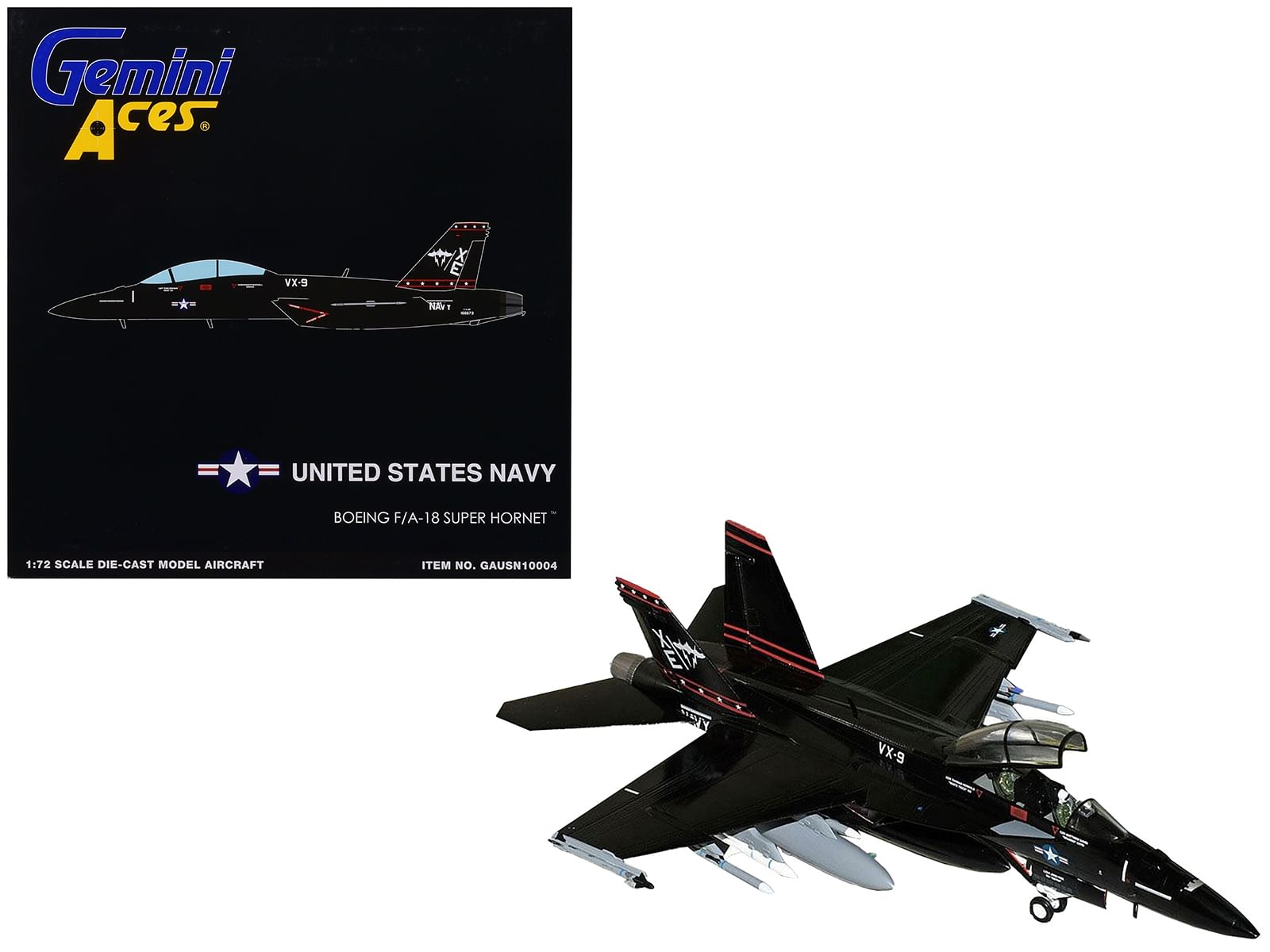 Boeing F/A-18 Super Hornet Fighter Aircraft “VX-9 Vampires” United States Navy “Gemini Aces” Series 1/72 Diecast Model Airplane by GeminiJets