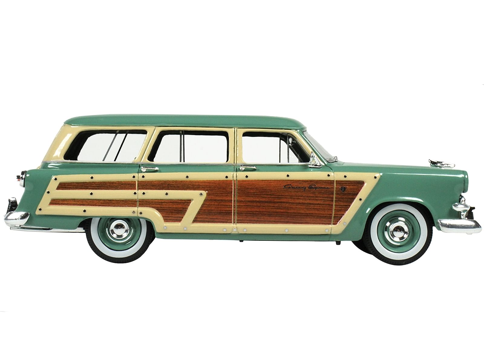 1953 Ford Country Squire Cascade Green with Wood Panels and Green and Cream Interior Limited Edition to 200 pieces Worldwide 1/43 Model Car by Goldvarg Collection