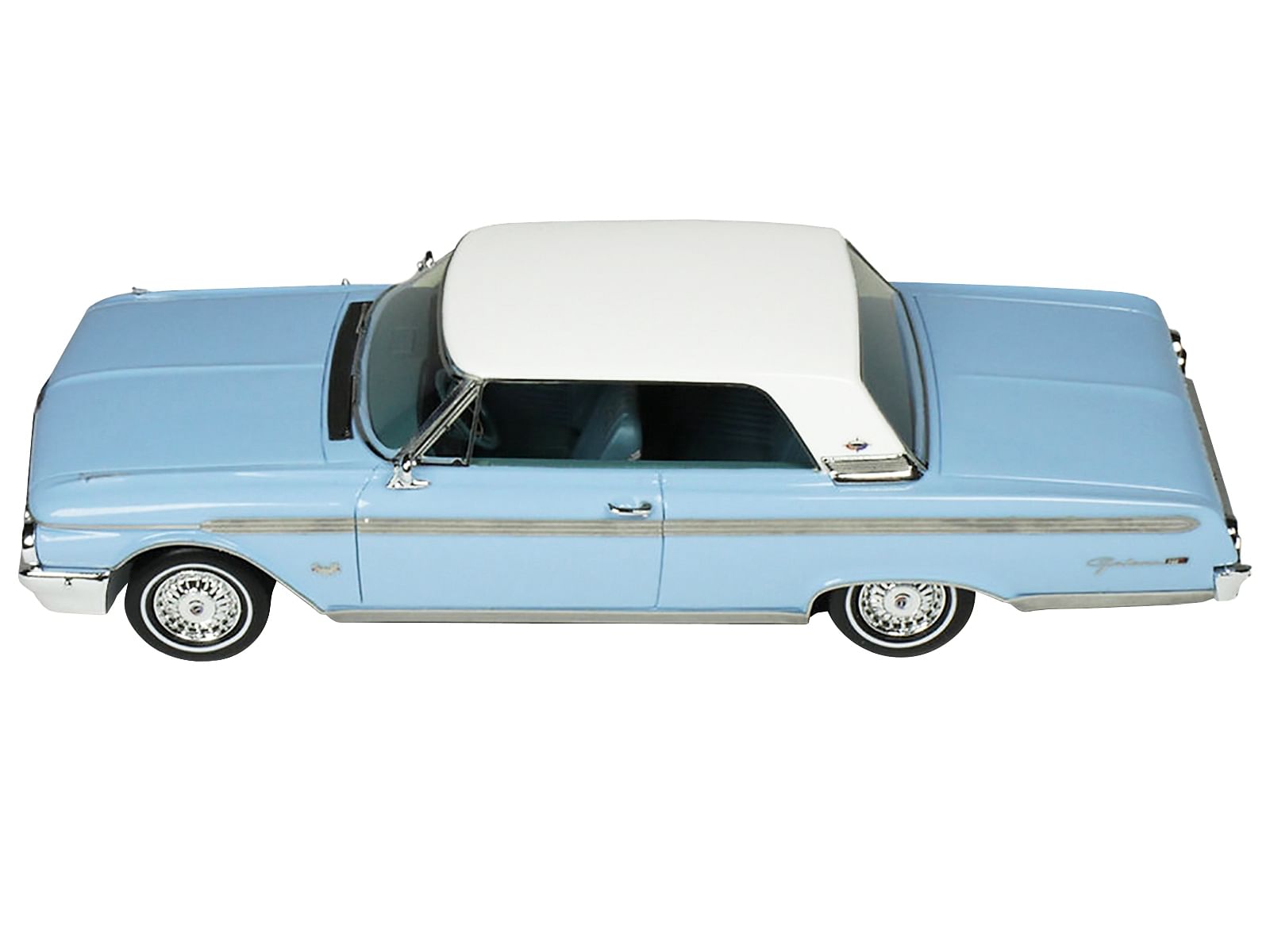 1962 Ford Galaxie Skymist Blue with White Top and Blue Interior Limited Edition to 210 pieces Worldwide 1/43 Model Car by Goldvarg Collection