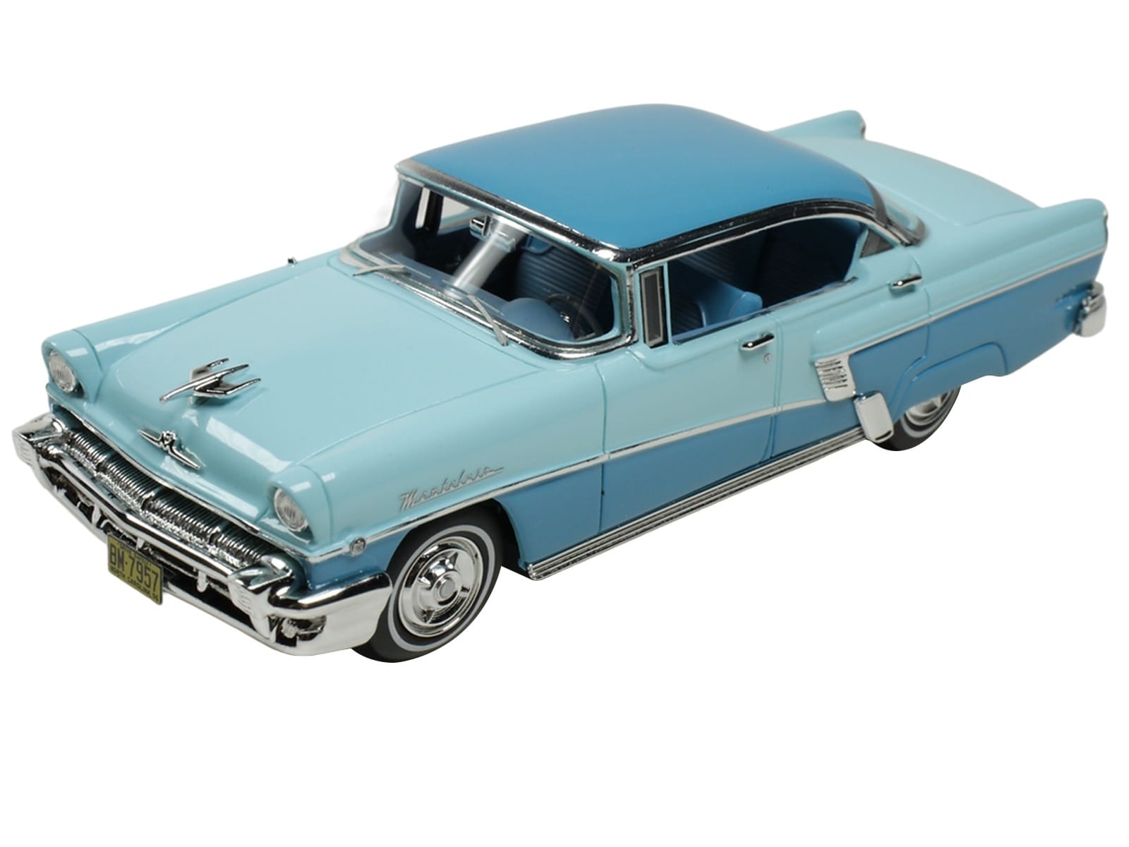 1956 Mercury Montclair Phaeton Lauderdale Blue and Niagara Blue with Blue Interior Limited Edition to 200 pieces Worldwide 1/43 Model Car by Goldvarg Collection - Image 2