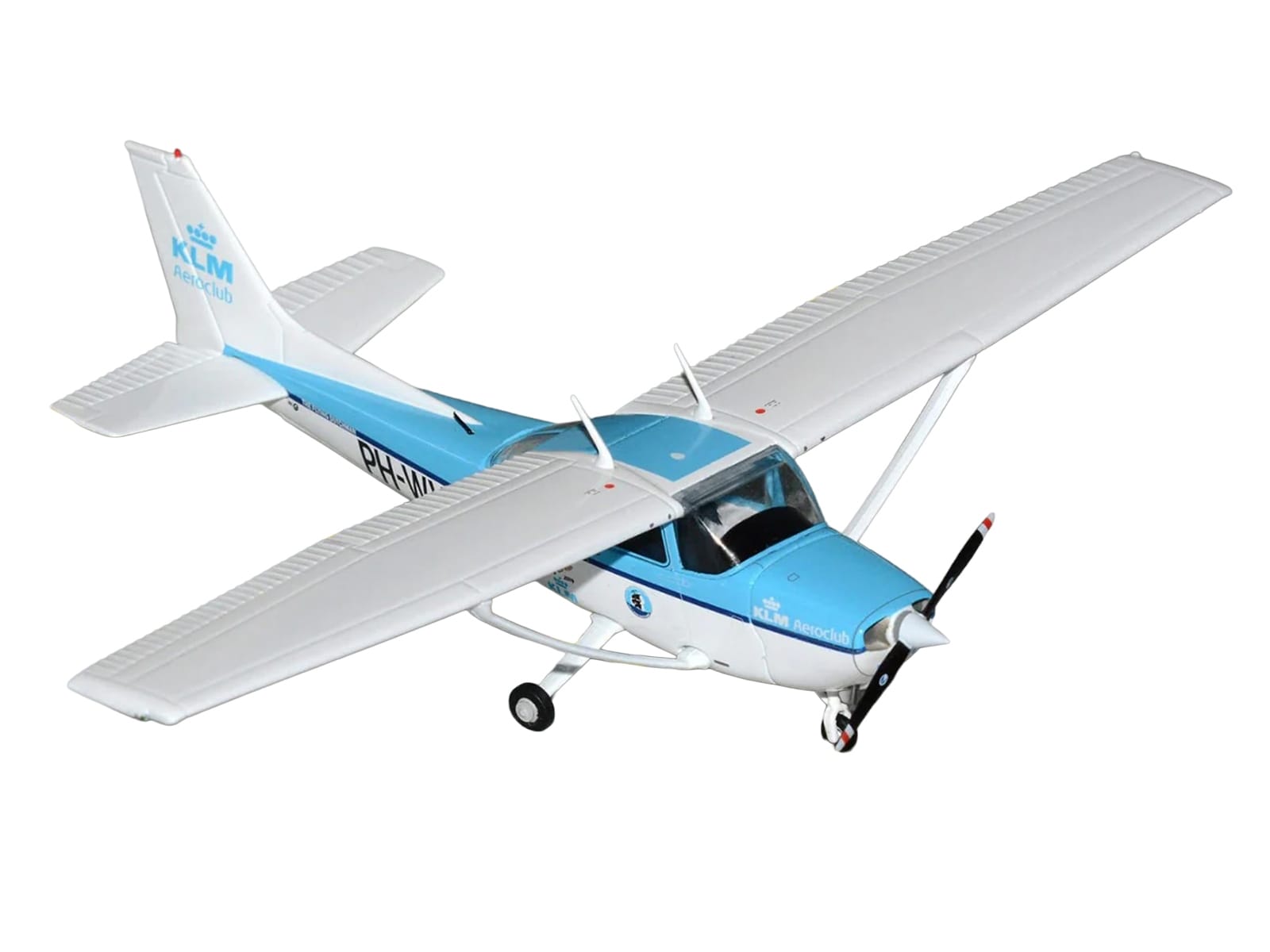 Cessna 172 Skyhawk Aircraft "KLM Aeroclub" (PH-WVO) Light Blue and White "Gemini General Aviation" Series 1/72 Diecast Model Airplane by GeminiJets - Image 2