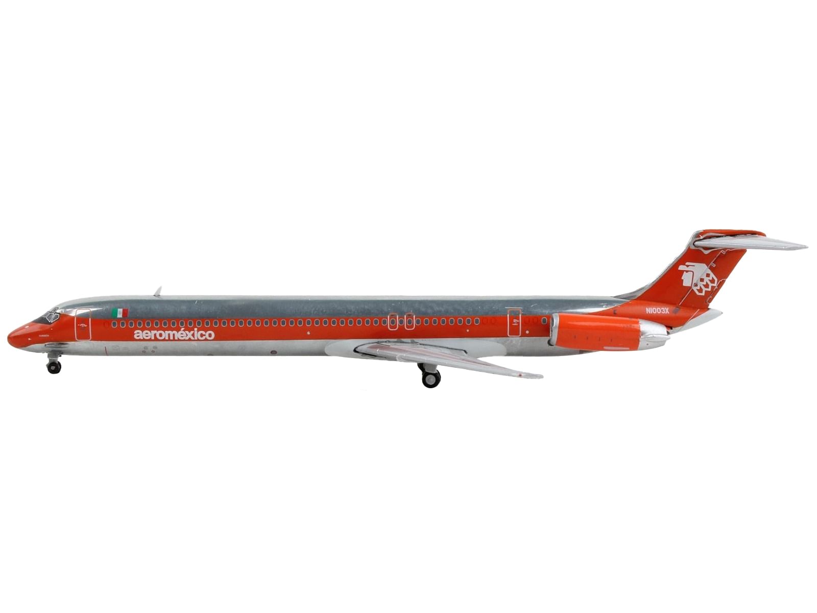 McDonnell Douglas MD-82 Commercial Aircraft “AeroMexico” Orange and Silver 1/400 Diecast Model Airplane by GeminiJets