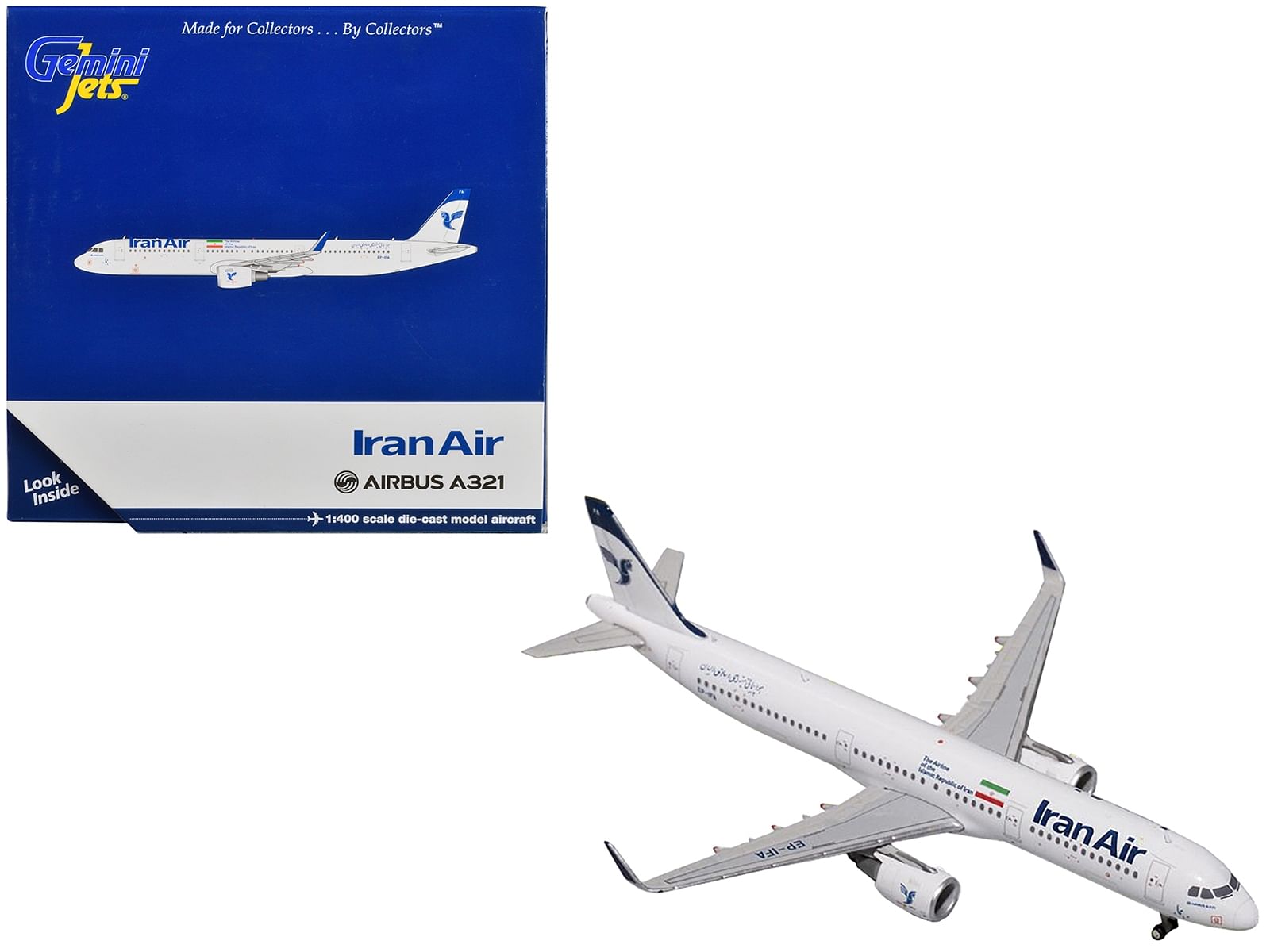 Airbus A321 Commercial Aircraft “Iran Air” White 1/400 Diecast Model Airplane by GeminiJets