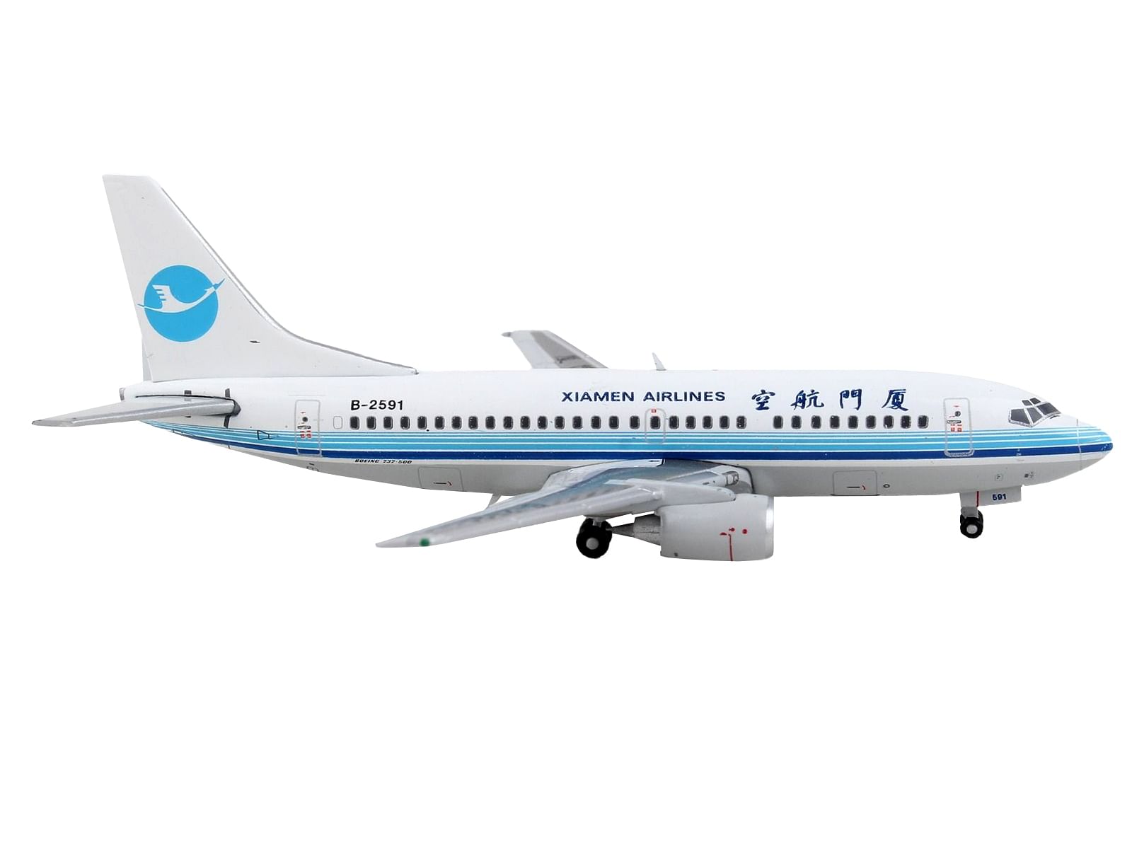 Boeing 737-500 Commercial Aircraft “Xiamen Airlines” White with Blue Stripes 1/400 Diecast Model Airplane by GeminiJets