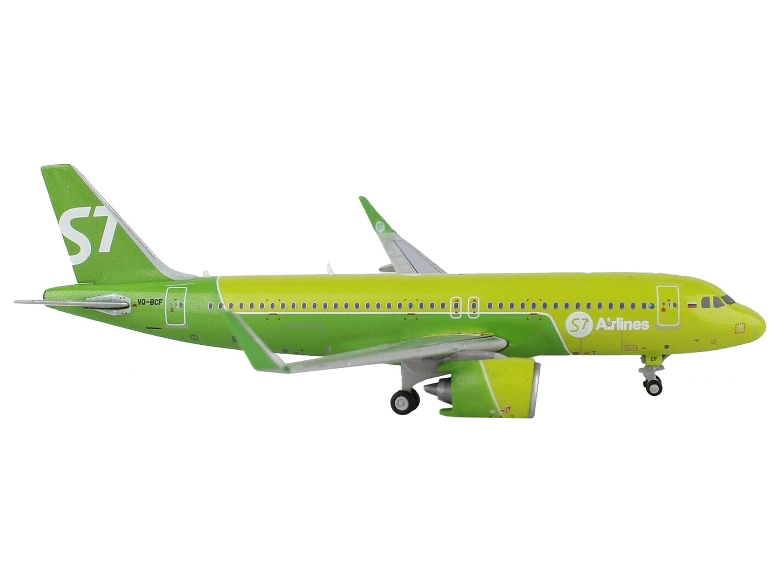 Airbus A320neo Commercial Aircraft “S7 Airlines” Green 1/400 Diecast Model Airplane by GeminiJets