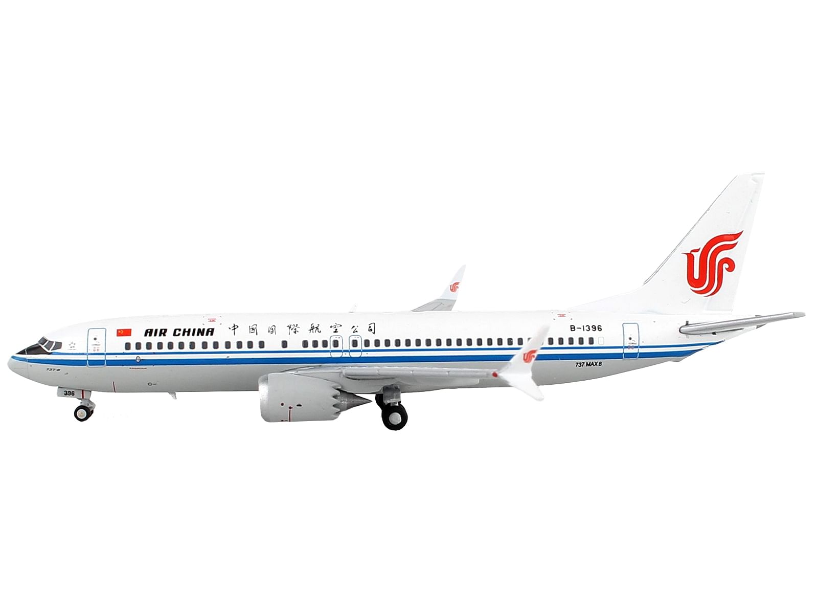 Boeing 737 MAX 8 Commercial Aircraft “Air China” White with Blue Stripes 1/400 Diecast Model Airplane by GeminiJets