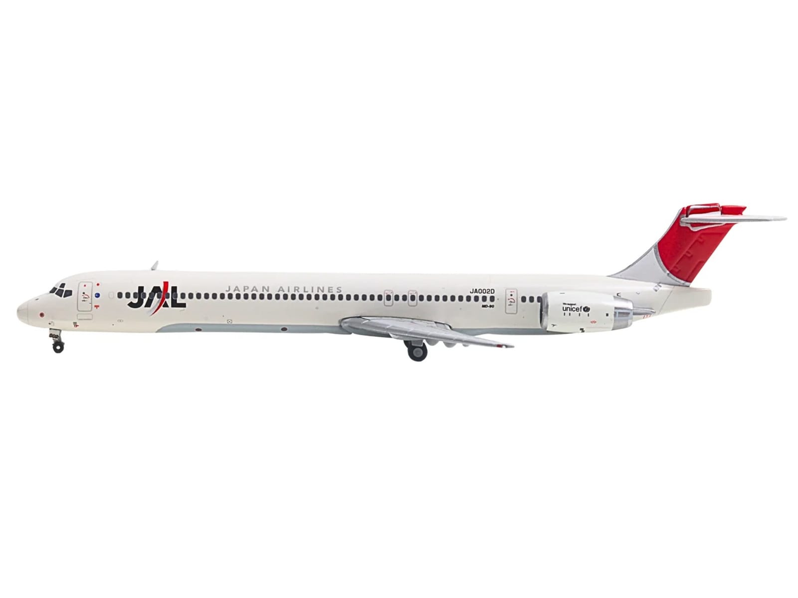 McDonnell Douglas MD-90 Commercial Aircraft "Japan Airines" (JA002D) White with Red Tail 1/400 Diecast Model Airplane by GeminiJets - Image 2