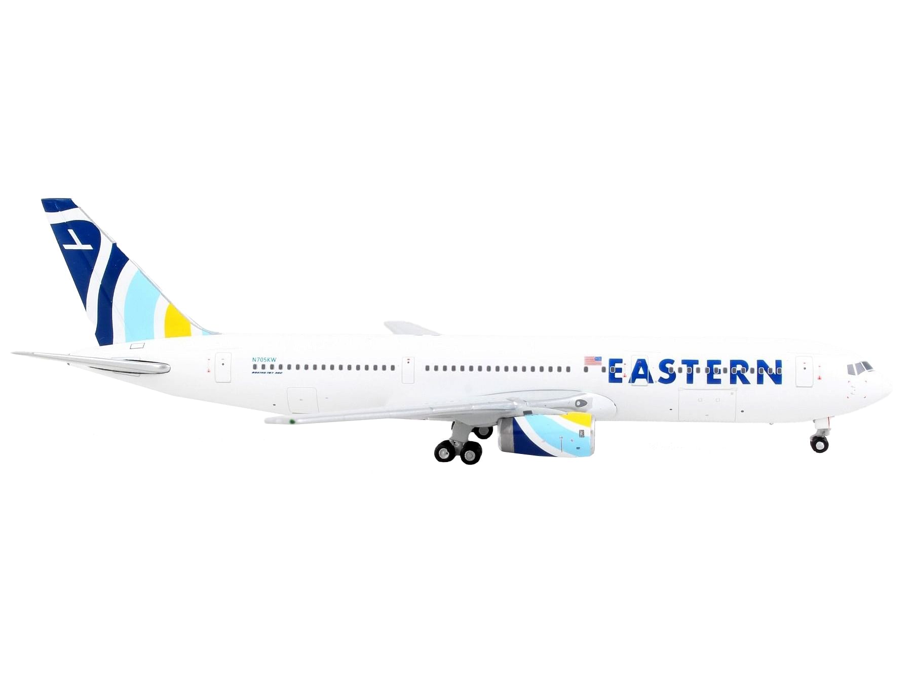 Boeing 767-300ER Commercial Aircraft “Eastern Airlines” White with Striped Tail 1/400 Diecast Model Airplane by GeminiJets