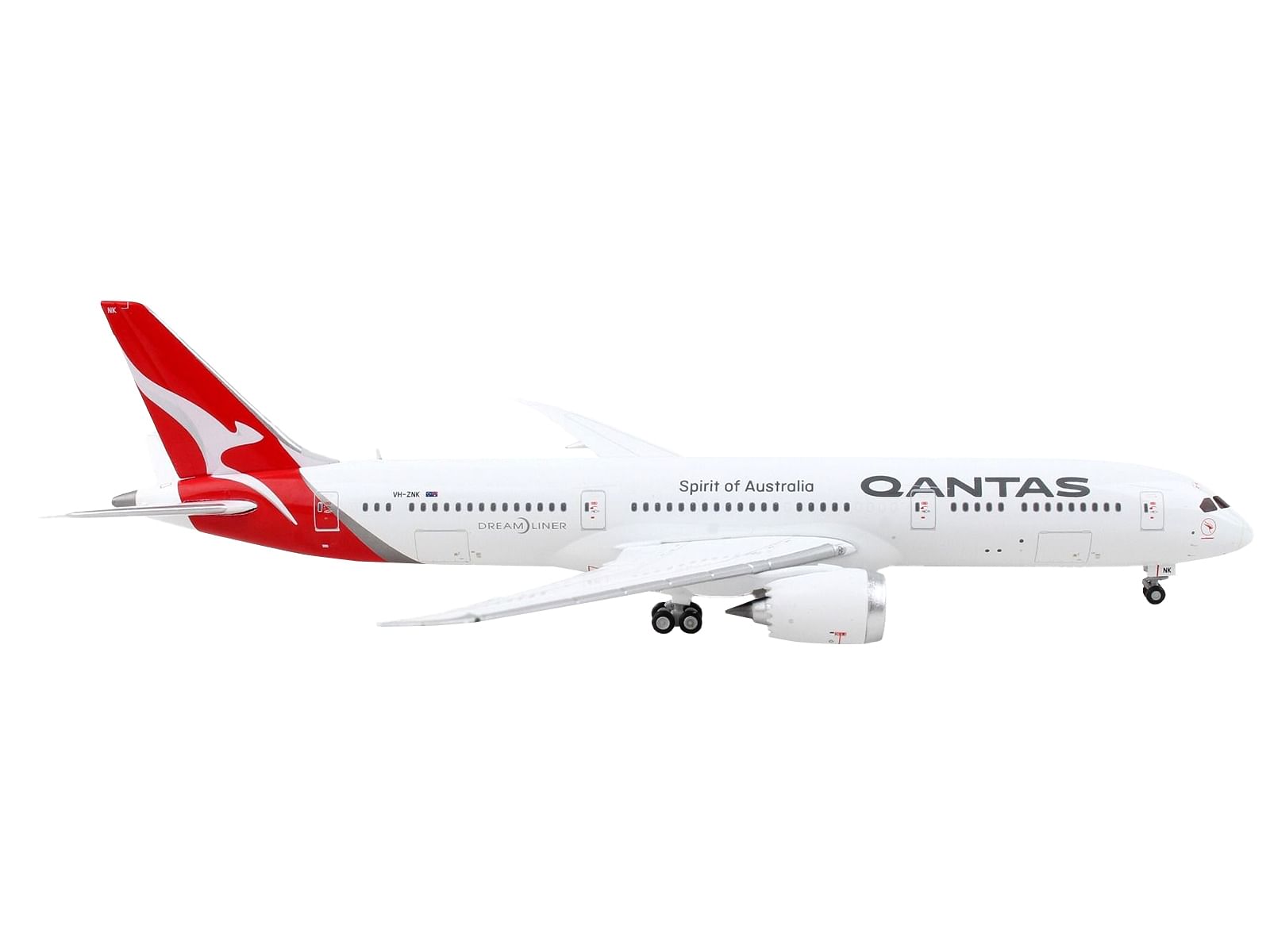 Boeing 787-9 Commercial Aircraft “Qantas Airways – Spirit of Australia” White with Red Tail 1/400 Diecast Model Airplane by GeminiJets