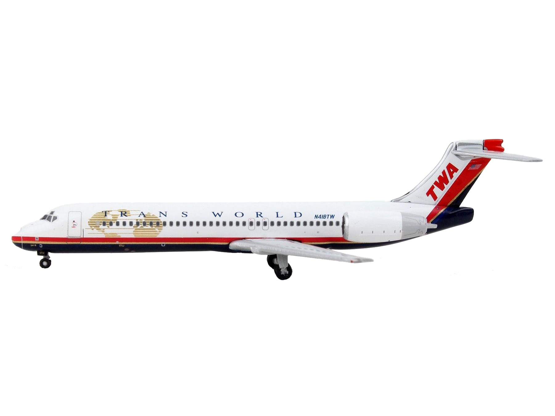 Boeing 717-200 Commercial Aircraft “Trans World Airlines” White with Red Stripes 1/400 Diecast Model Airplane by GeminiJets