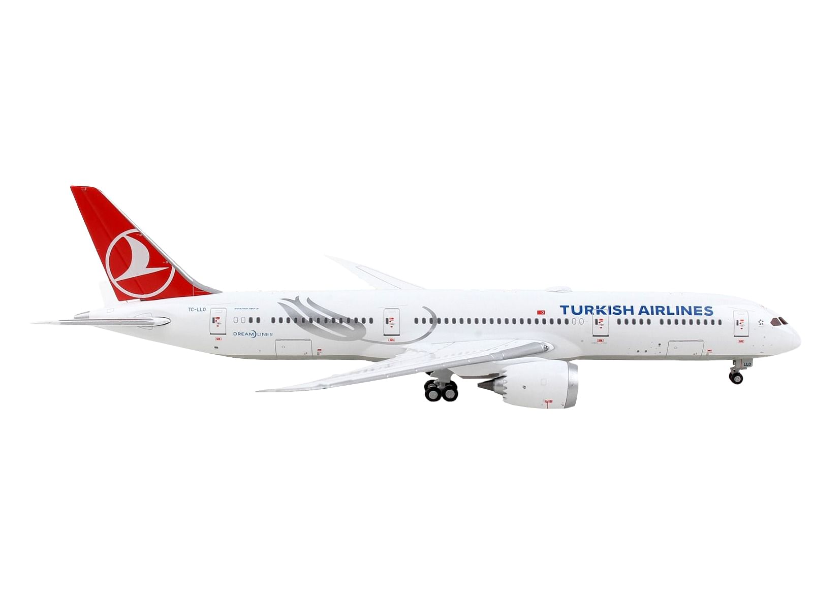 Boeing 787-9 Commercial Aircraft “Turkish Airlines” White with Red Tail 1/400 Diecast Model Airplane by GeminiJets