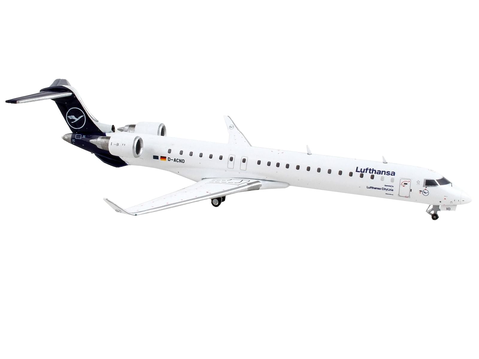 Bombardier CRJ900 Commercial Aircraft “Lufthansa” White with Dark Blue Tail 1/400 Diecast Model Airplane by GeminiJets