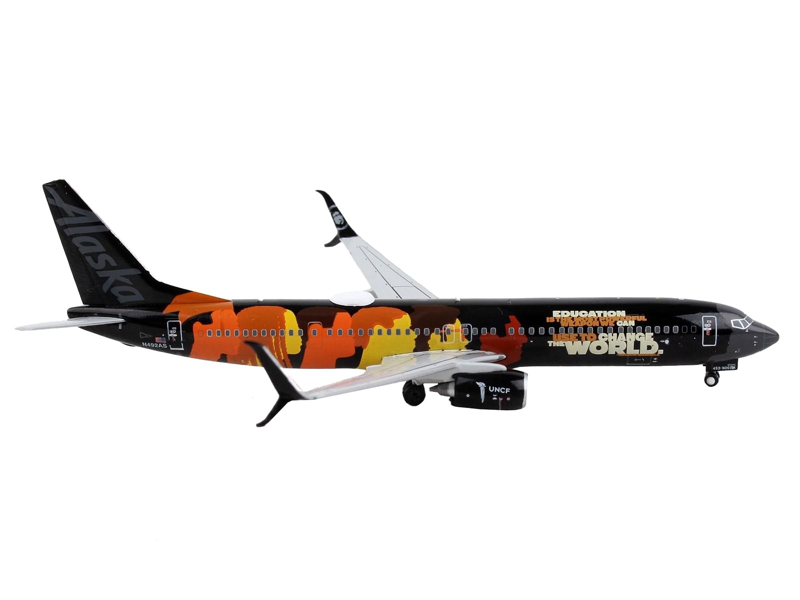 Boeing 737-900ER Commercial Aircraft “Alaska Airlines – Our Commitment Livery” Black with Graphics 1/400 Diecast Model Airplane by GeminiJets