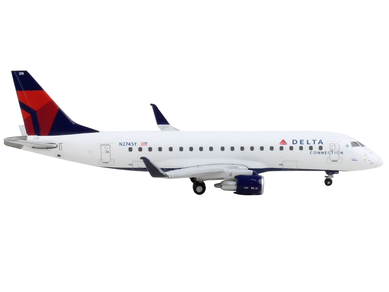 Embraer ERJ-175 Commercial Aircraft “Delta Connection – Delta Air Lines” White with Red and Blue Tail 1/400 Diecast Model Airplane by GeminiJets