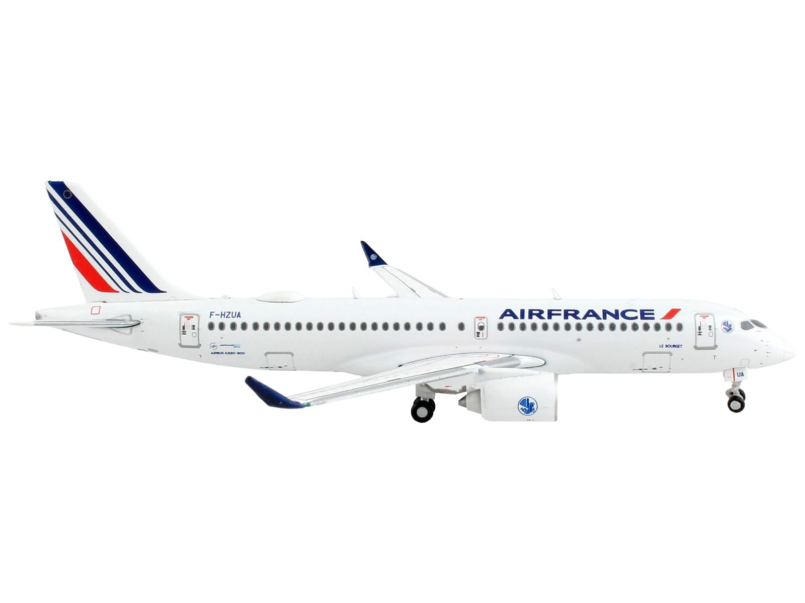 Airbus A220-300 Commercial Aircraft “Air France” White with Tail Stripes 1/400 Diecast Model Airplane by GeminiJets