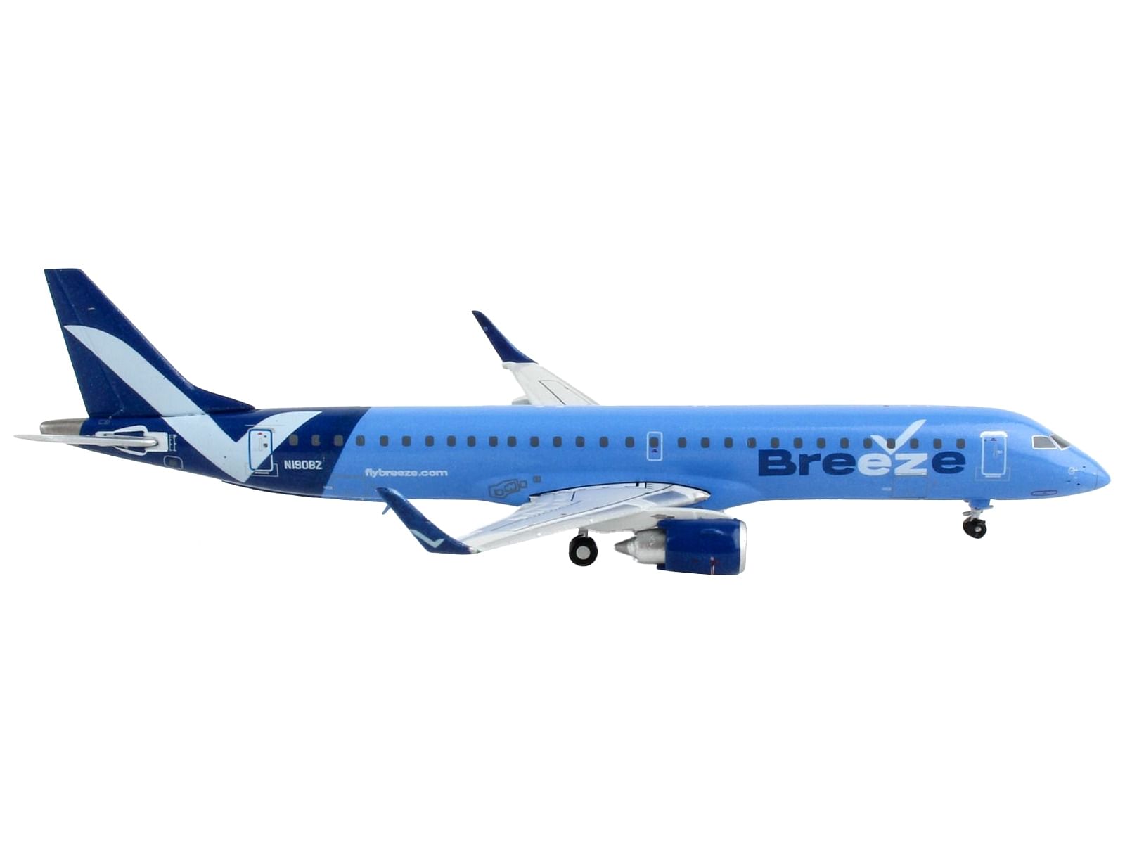 Embraer ERJ-195 Commercial Aircraft “Breeze Airways” Blue 1/400 Diecast Model Airplane by GeminiJets