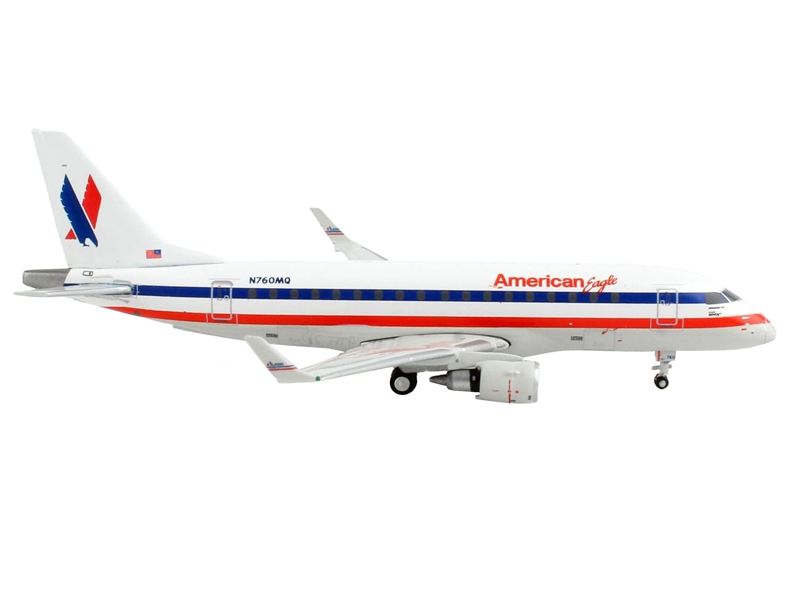 Embraer ERJ-170 Commercial Aircraft “American Airlines – American Eagle” White with Blue and Red Stripes 1/400 Diecast Model Airplane by GeminiJets