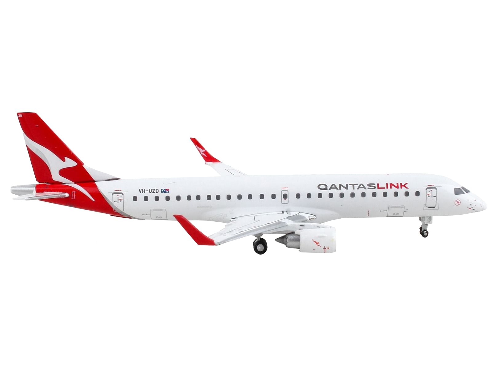 Embraer ERJ-190 Commercial Aircraft “QantasLink” White with Red Tail 1/400 Diecast Model Airplane by GeminiJets