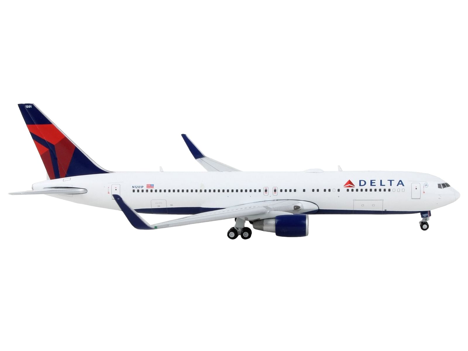 Boeing 767-300ER Commercial Aircraft “Delta Airlines” White with Blue and Red Tail 1/400 Diecast Model Airplane by GeminiJets