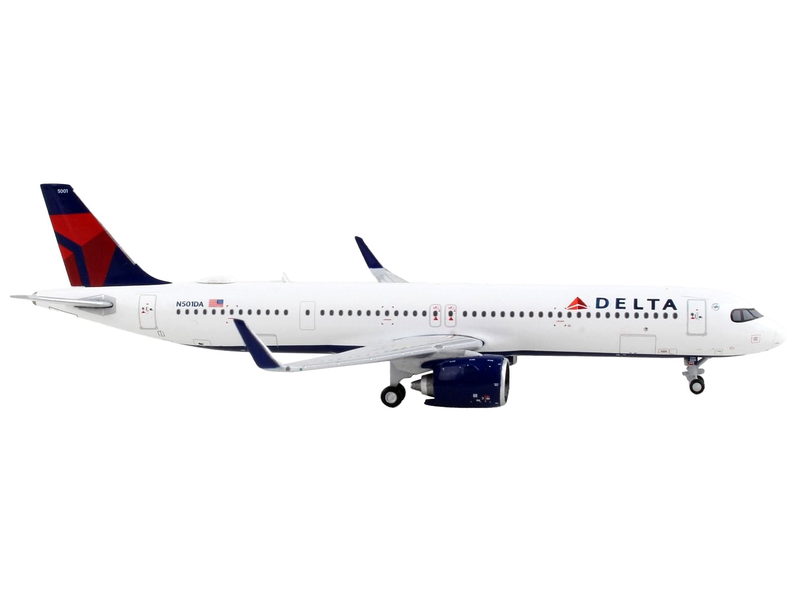 Airbus A321neo Commercial Aircraft “Delta Air Lines” White with Blue Tail 1/400 Diecast Model Airplane by GeminiJets