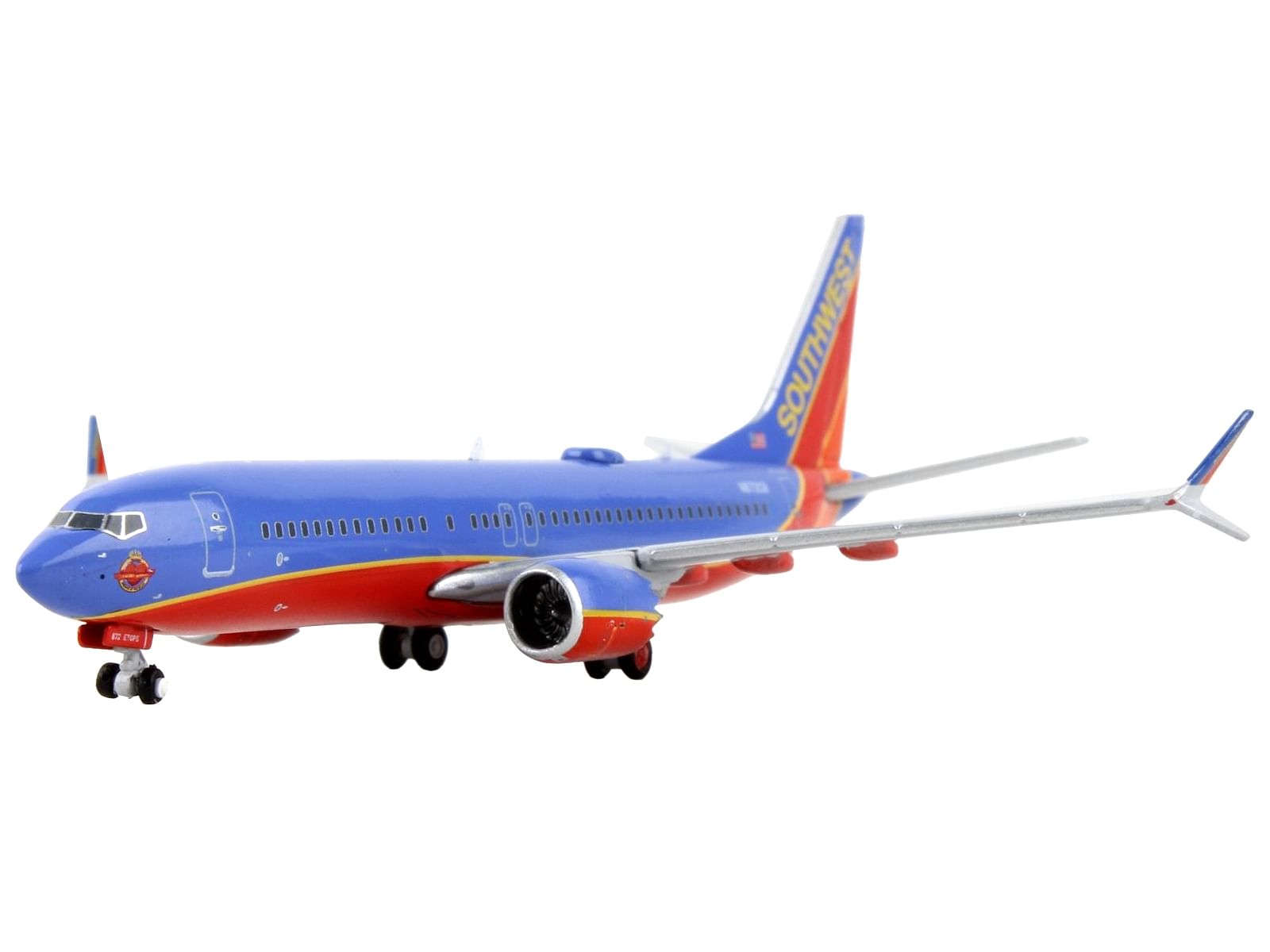 Boeing 737 MAX 8 Commercial Aircraft “Southwest Airlines” Canyon Blue with Red Stripes 1/400 Diecast Model Airplane by GeminiJets