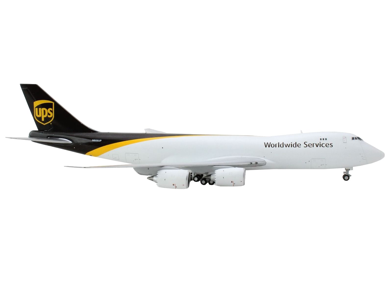 Boeing 747-8F Commercial Aircraft “UPS Worldwide Services” White with Brown Tail 1/400 Diecast Model Airplane by GeminiJets