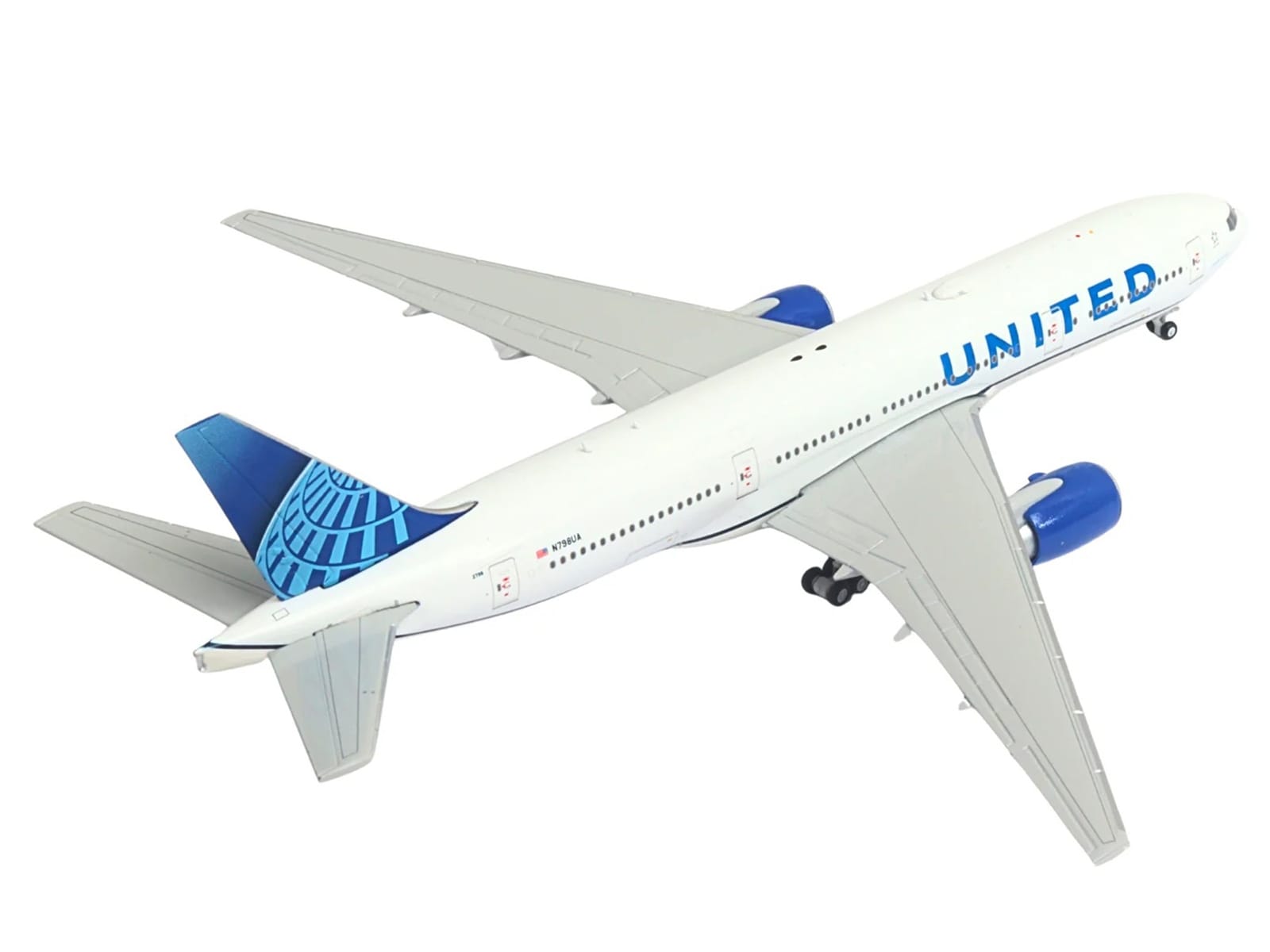Boeing 777-200ER Commercial Aircraft "United Airlines" (N798UA) White with Blue Tail 1/400 Diecast Model Airplane by GeminiJets - Image 3