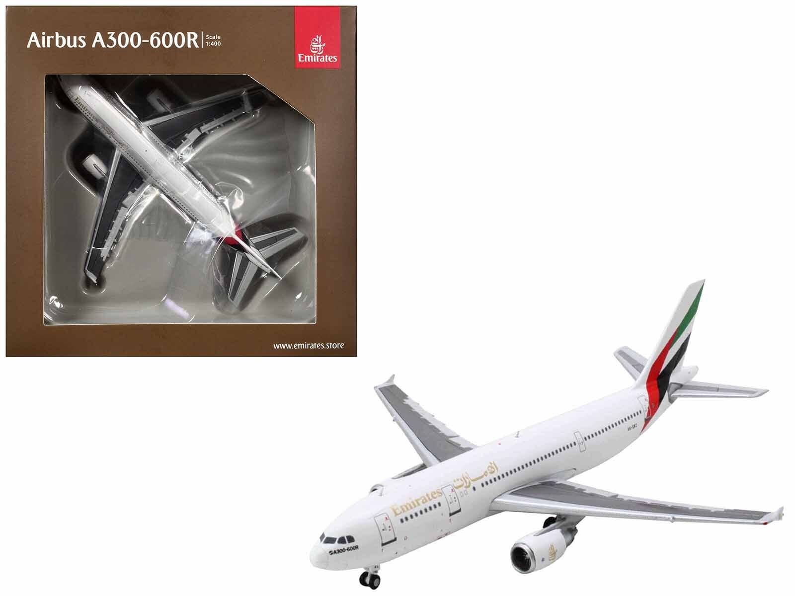 Airbus A300-600R Commercial Aircraft "Emirates Airlines" (A6-EKC) White with Striped Tail 1/400 Diecast Model Airplane by GeminiJets - Image 2