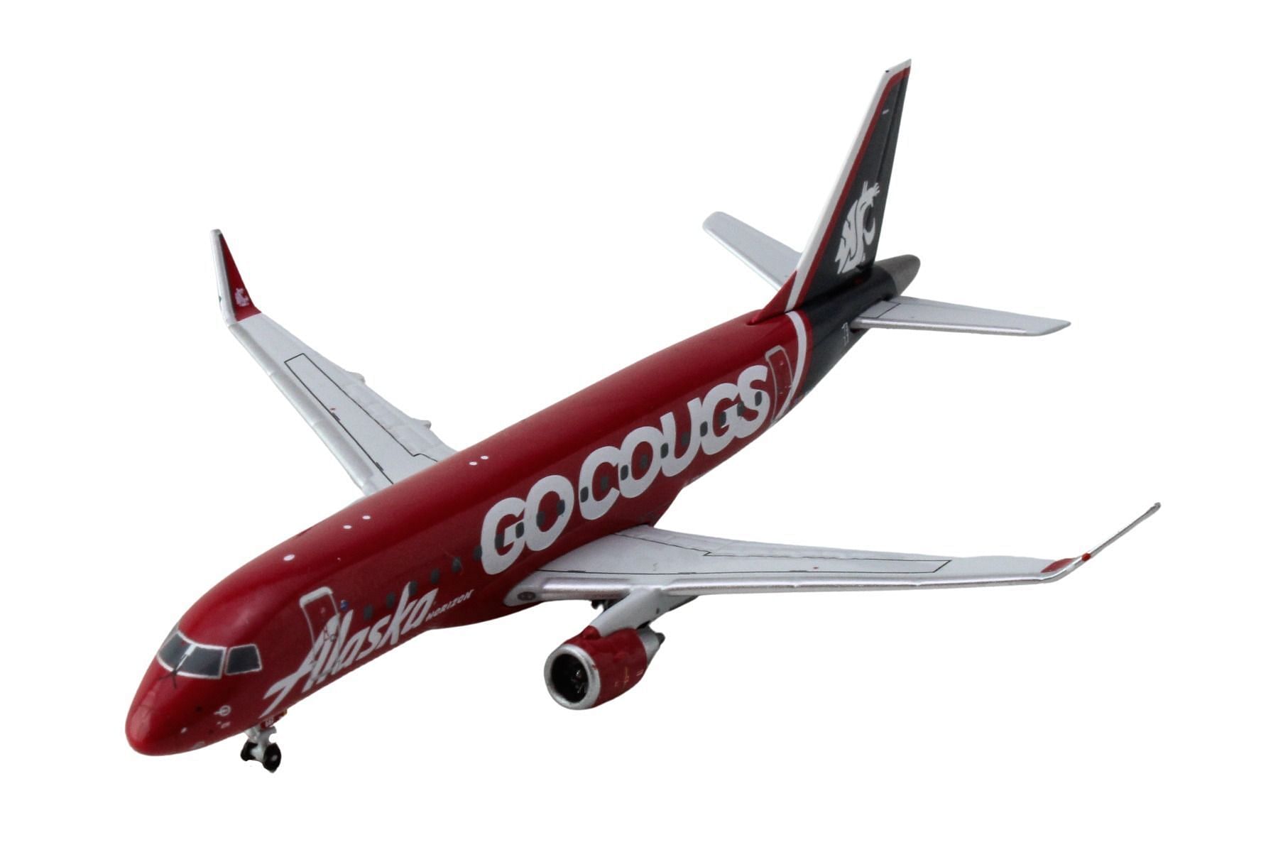 Embraer ERJ-175 Commercial Aircraft “Alaska Airlines/Horizon – Washington State Cougars” (N661QX) Red with Gray Tail 1/400 Diecast Model Airplane by GeminiJets