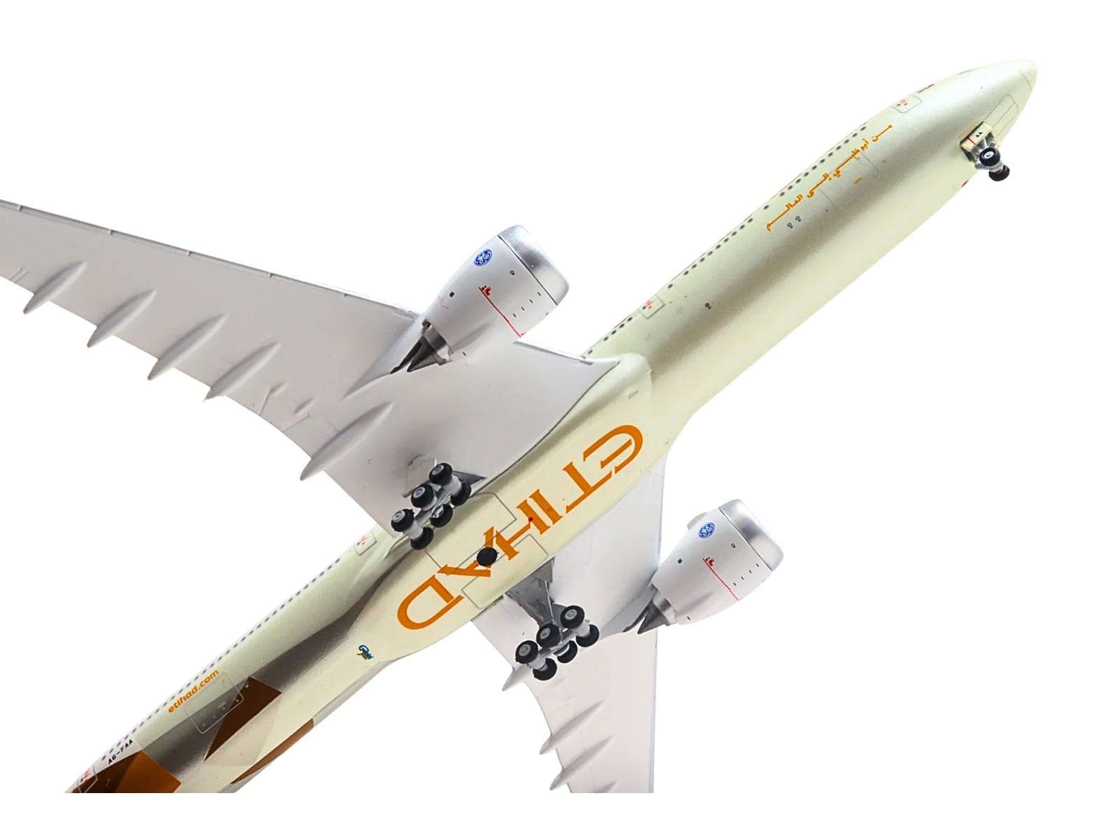 Boeing 777-9 Commercial Aircraft "Etihad Airways" (A6-FAA) Beige with Tail Graphics 1/400 Diecast Model Airplane by GeminiJets - Image 5