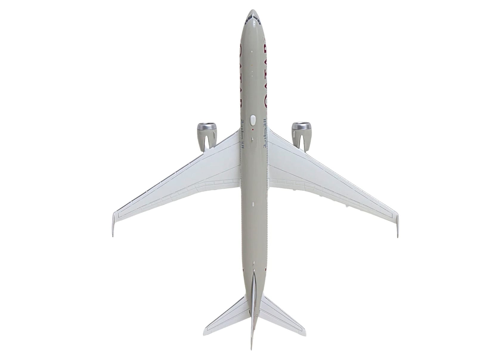 Boeing 777-9 Commercial Aircraft "Qatar Airways" (A7-BKA) Gray with Dark Red Tail Graphics 1/400 Diecast Model GeminiJets - Image 5