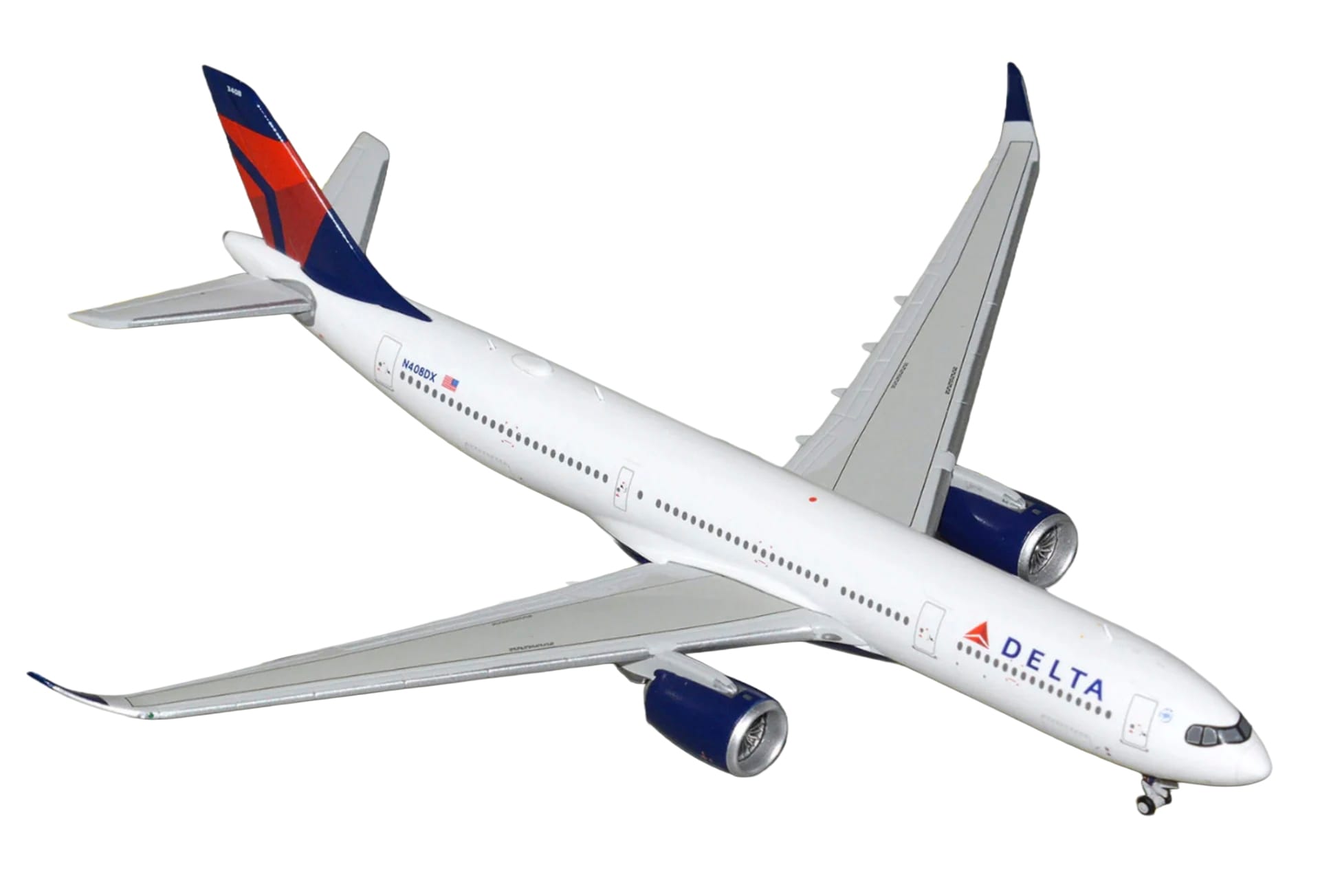 Airbus A330-900 Commercial Aircraft "Delta Air Lines" (N408DX) White with Red and Blue Tail 1/400 Diecast Model by GeminiJets - Image 2