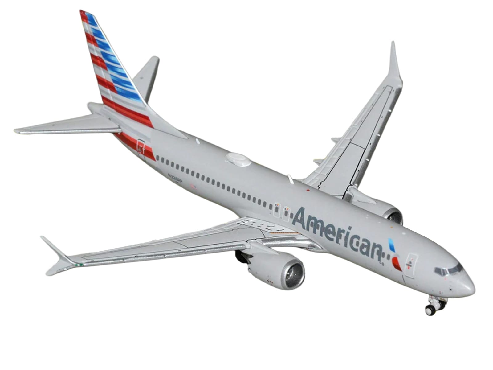 Boeing 737 MAX 8 Commercial Aircraft "American Airlines" (N326RP) Gray with Striped Tail Series 1/400 Diecast Model by GeminiJets - Image 2