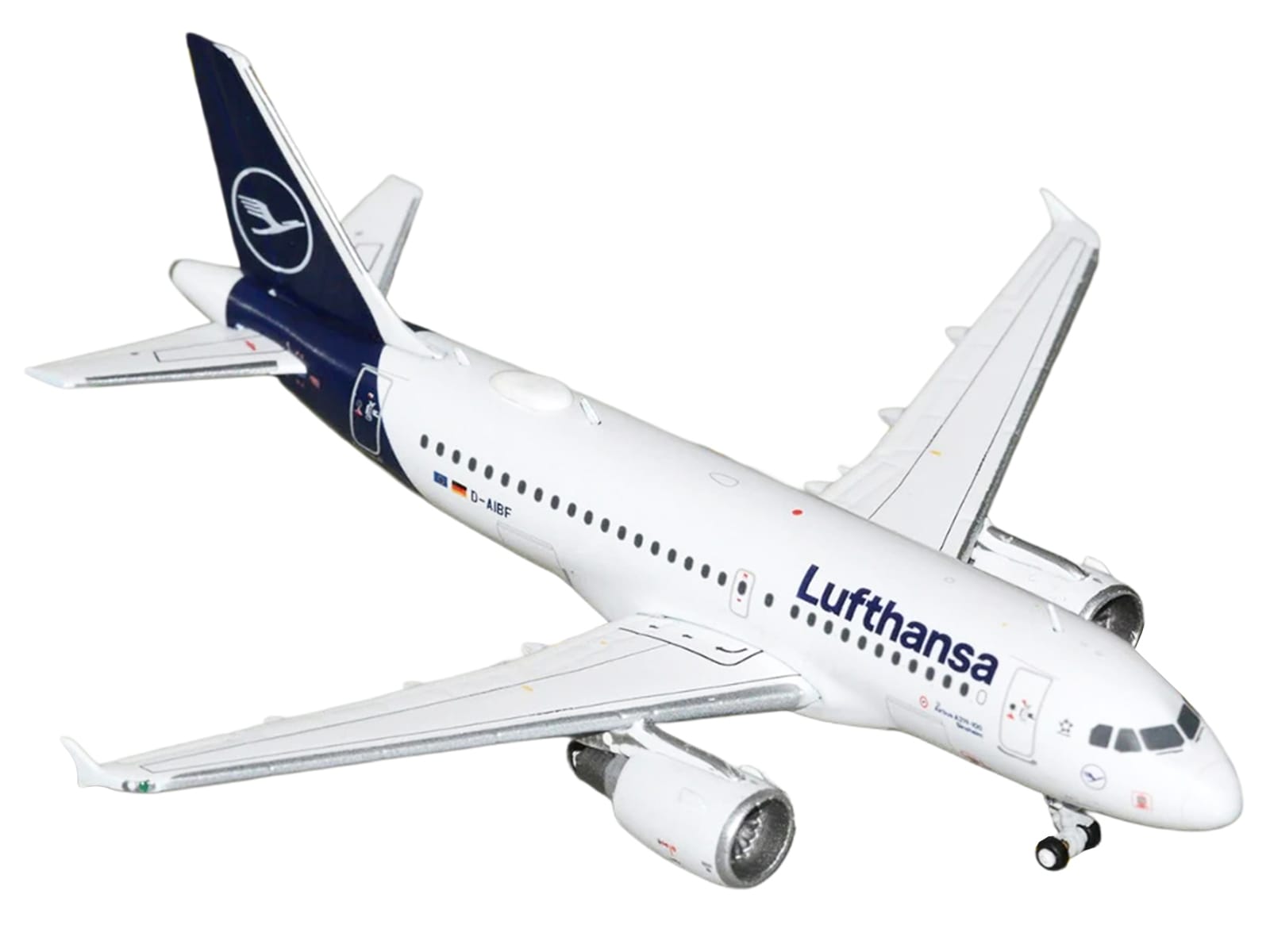 Airbus A319-100 Commercial Aircraft "Lufthansa" (D-AIBF) White with Dark Blue Tail 1/400 Diecast Model Airplane by GeminiJets - Image 2