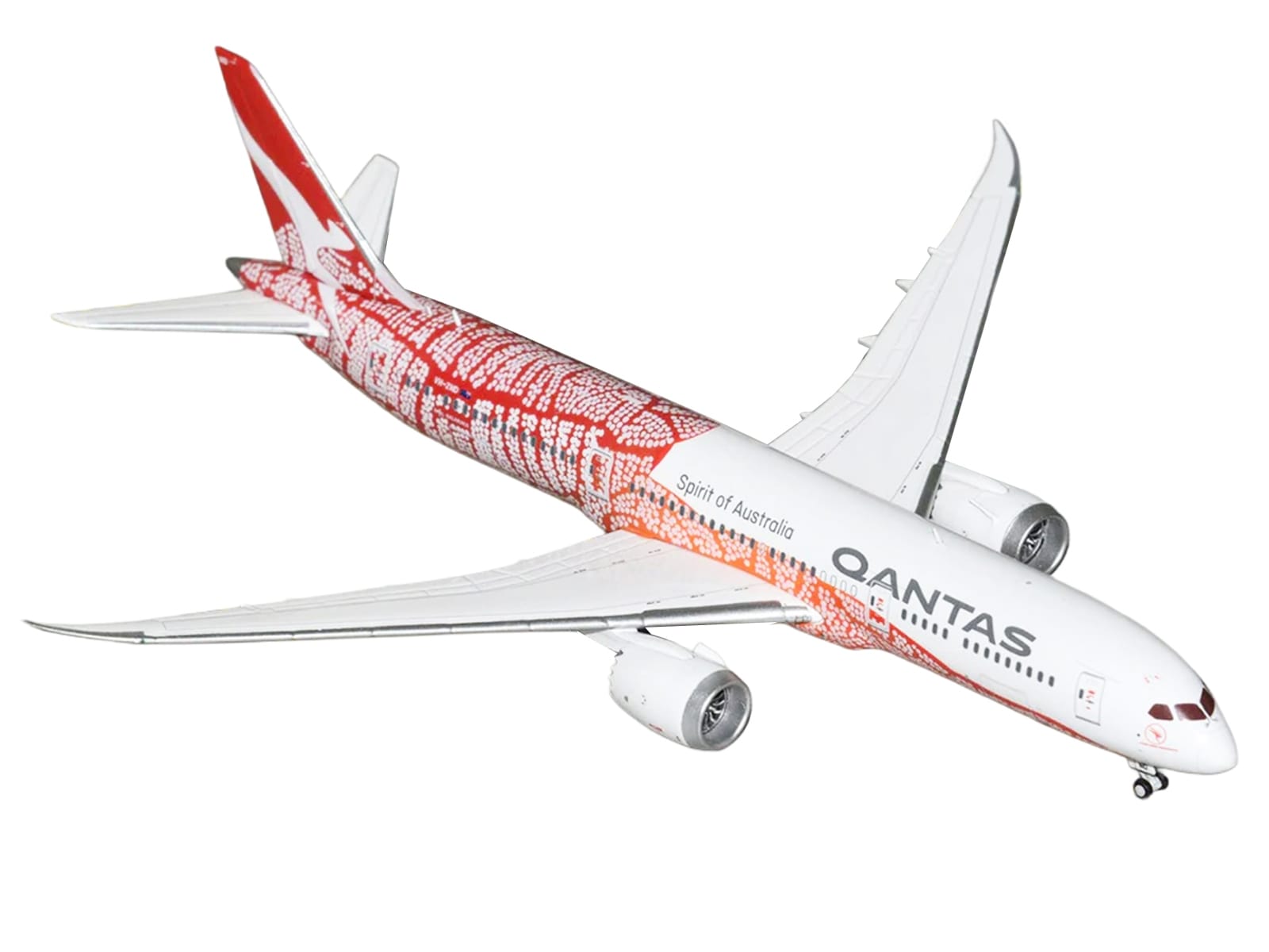 Boeing 787-9 Commercial Aircraft "Qantas - Yam Dreaming" (VH-ZND) White with Red Graphics 1/400 Diecast Model Airplane by GeminiJets - Image 2