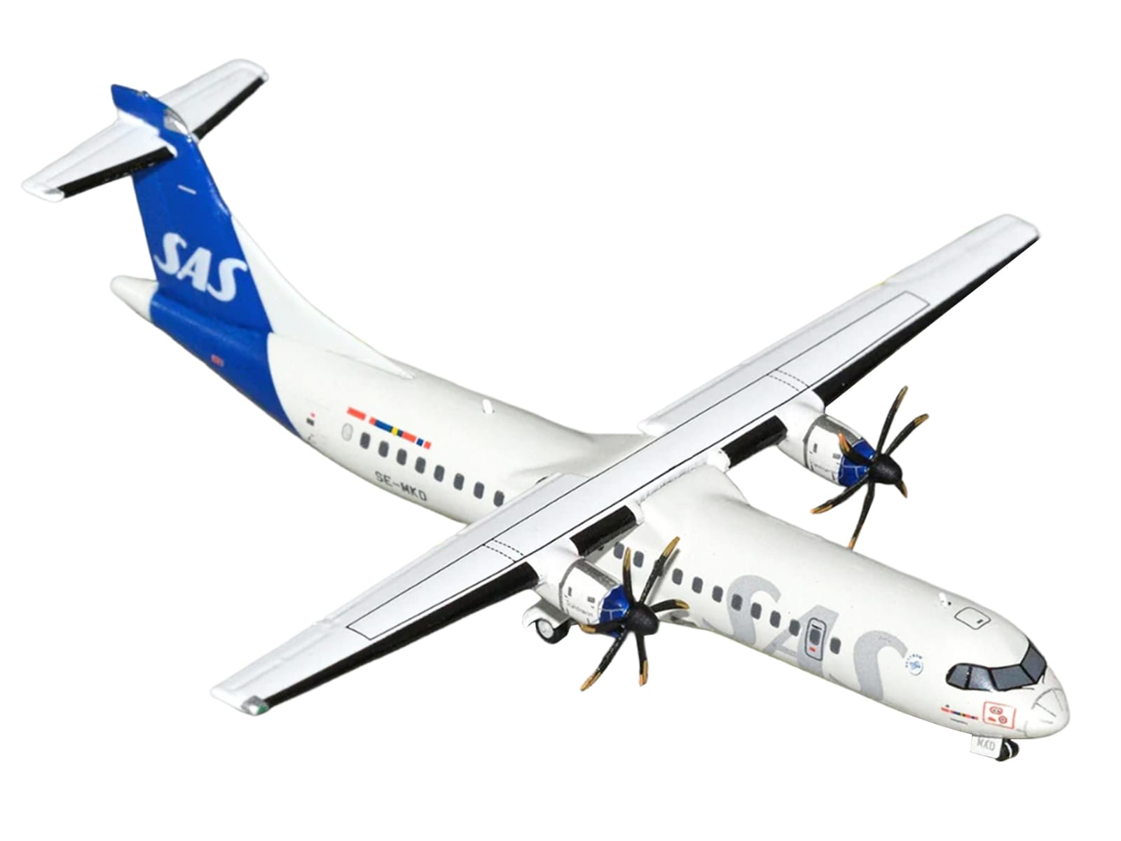 ATR 72-600 Commercial Aircraft "Scandinavian Airlines" (SE-MKD) White with Blue Tail 1/400 Diecast Model by GeminiJets - Image 2