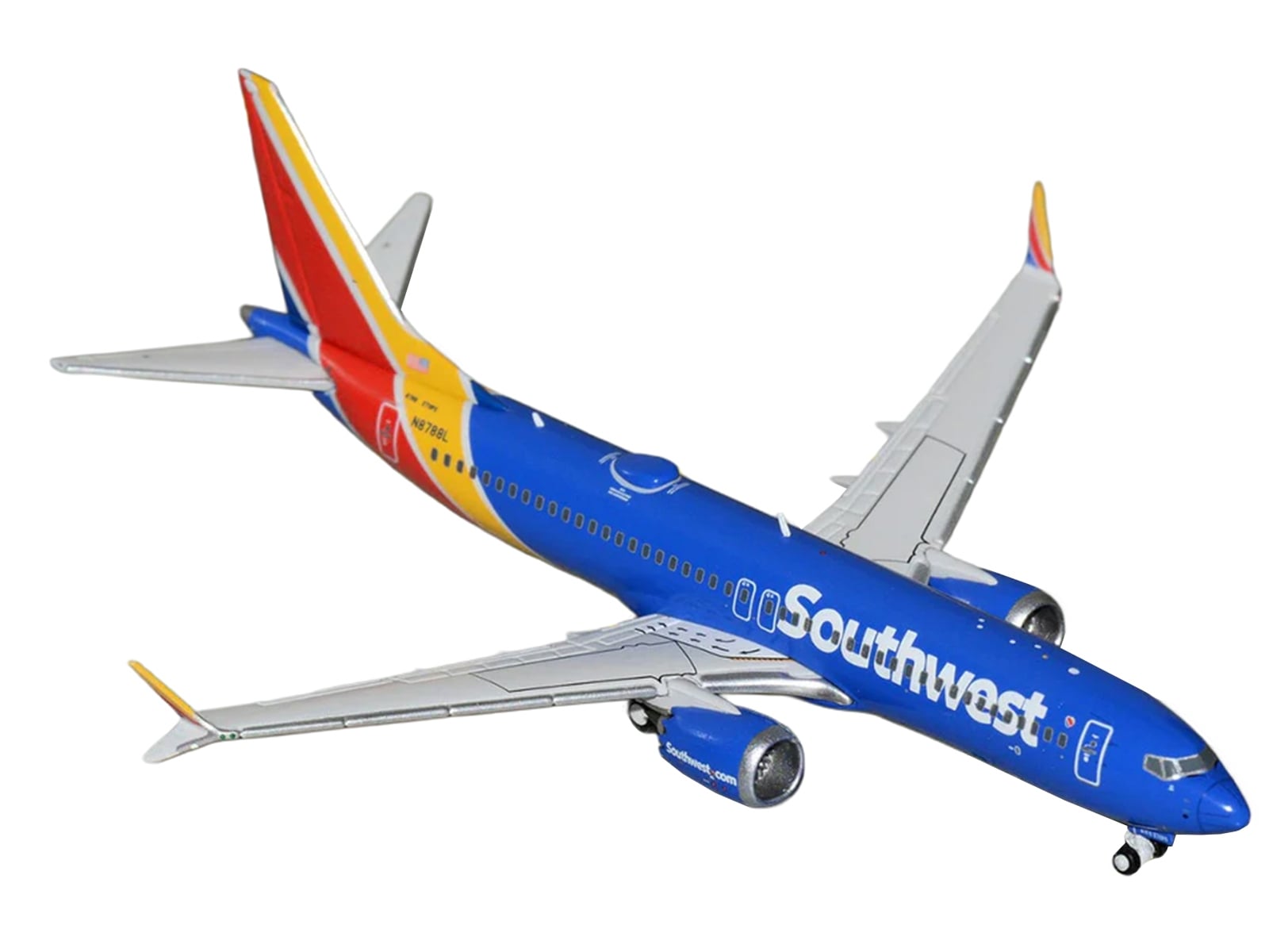 Boeing 737 MAX 8 Commercial Aircraft "Southwest Airlines" (N8788L) Blue with Red and Yellow Stripes 1/400 Diecast Model Airplane by GeminiJets - Image 2