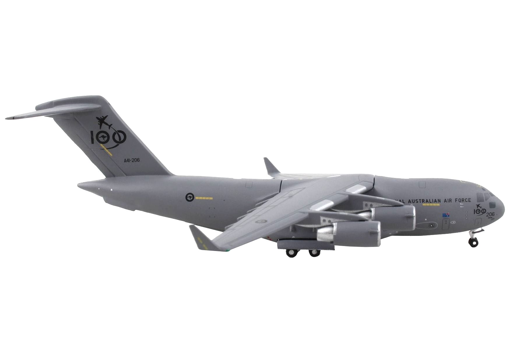 Boeing C-17 Globemaster III Transport Aircraft “Royal Australian Air Force – 100 Years Cententary” Gray “Gemini Macs” Series 1/400 Diecast Model Airplane by GeminiJets