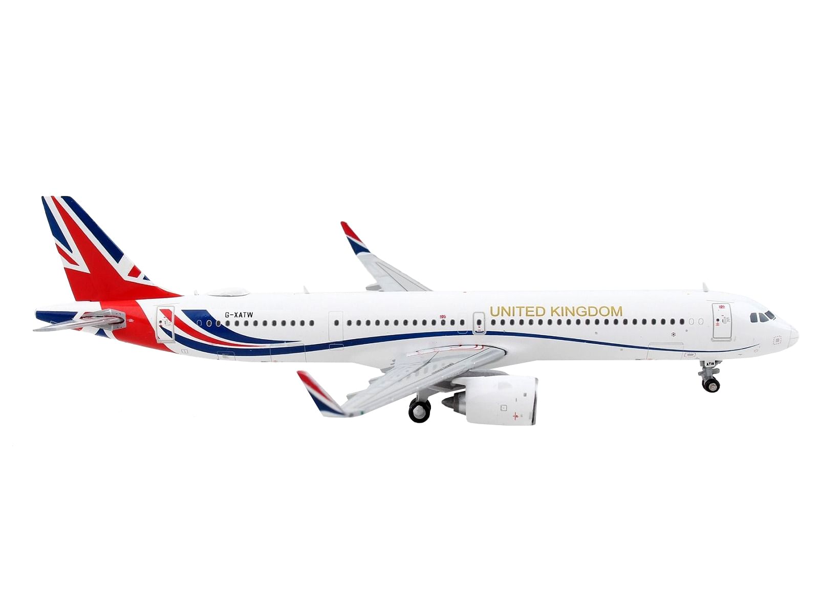 Airbus A321neo Transport Aircraft “Royal Air Force – United Kingdom” White with UK Flag Tail “Gemini Macs” Series 1/400 Diecast Model Airplane by GeminiJets