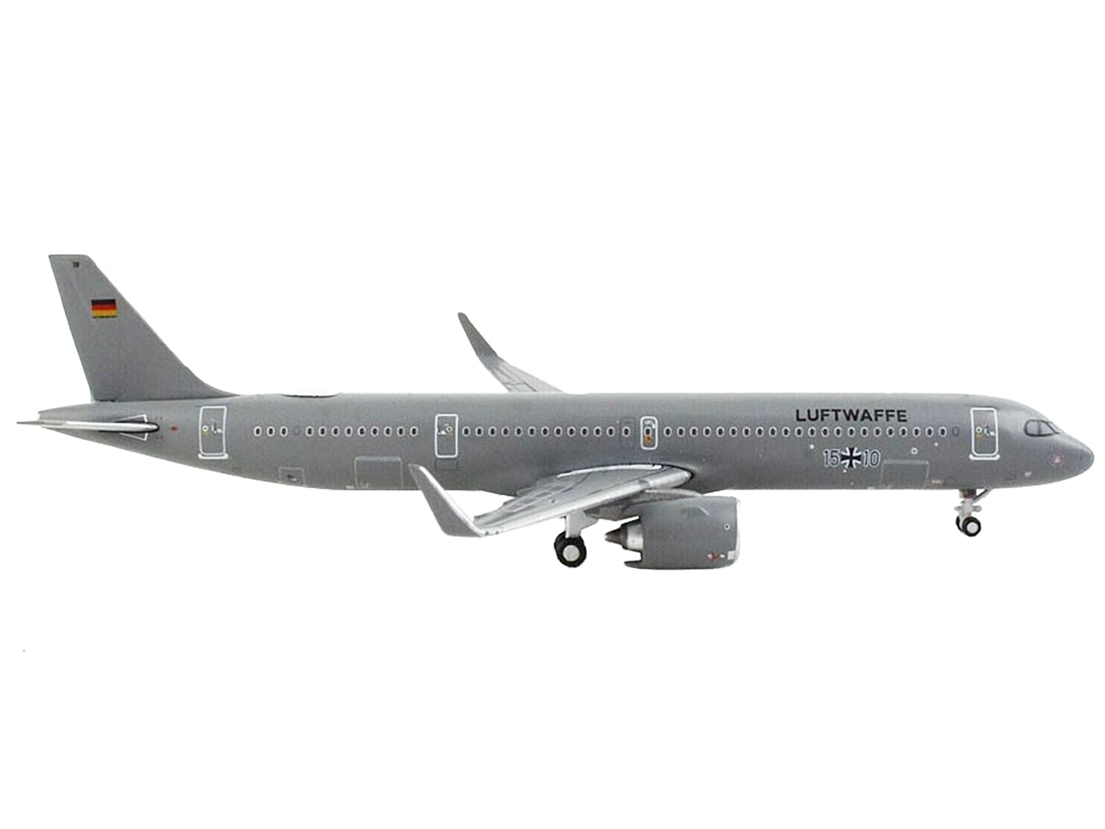 Airbus A321neo Transport Aircraft “German Luftwaffe” Gray “Gemini Macs” Series 1/400 Diecast Model Airplane by GeminiJets