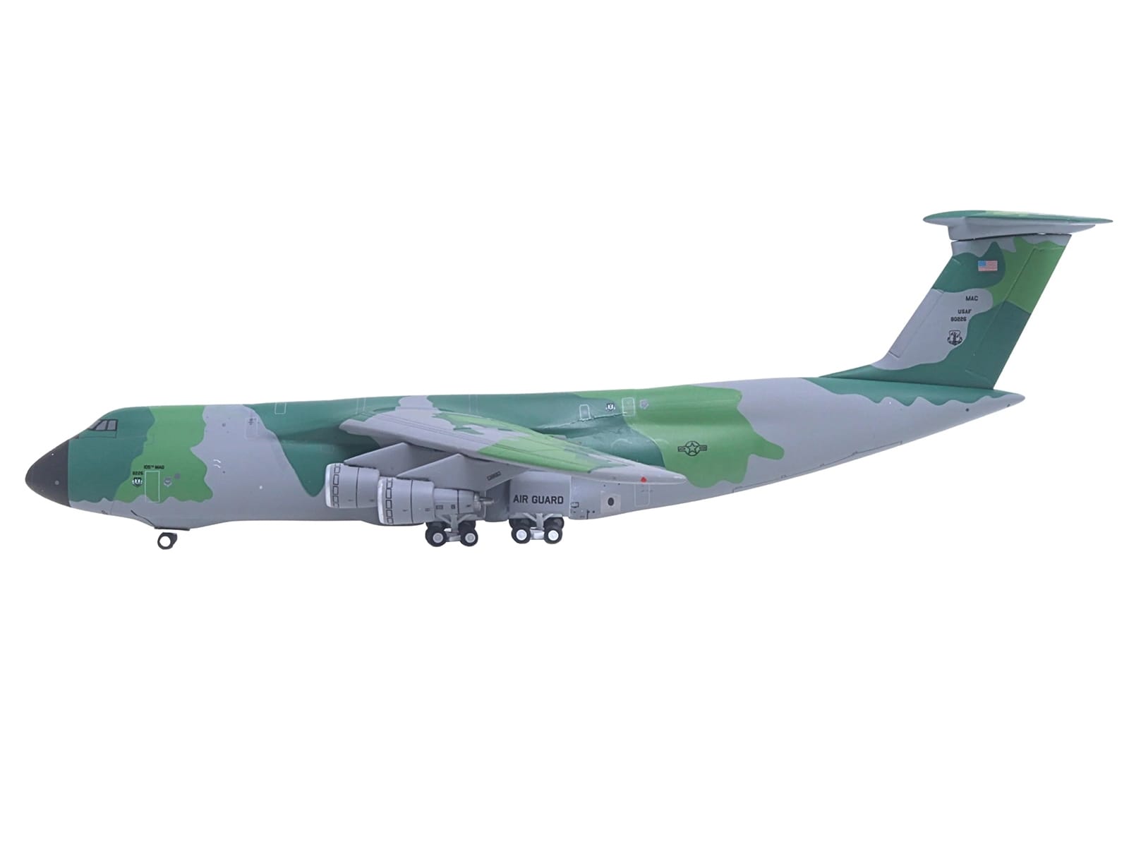 Lockheed C-5M Super Galaxy Transport Aircraft "New York Air National Guard 105th Airlift Wing Stewart Air National Guard Base" United States Air Force (68-0226) Green Camouflage "Gemini Macs" Series 1/400 Diecast Model Airplane by GeminiJets - Image 3