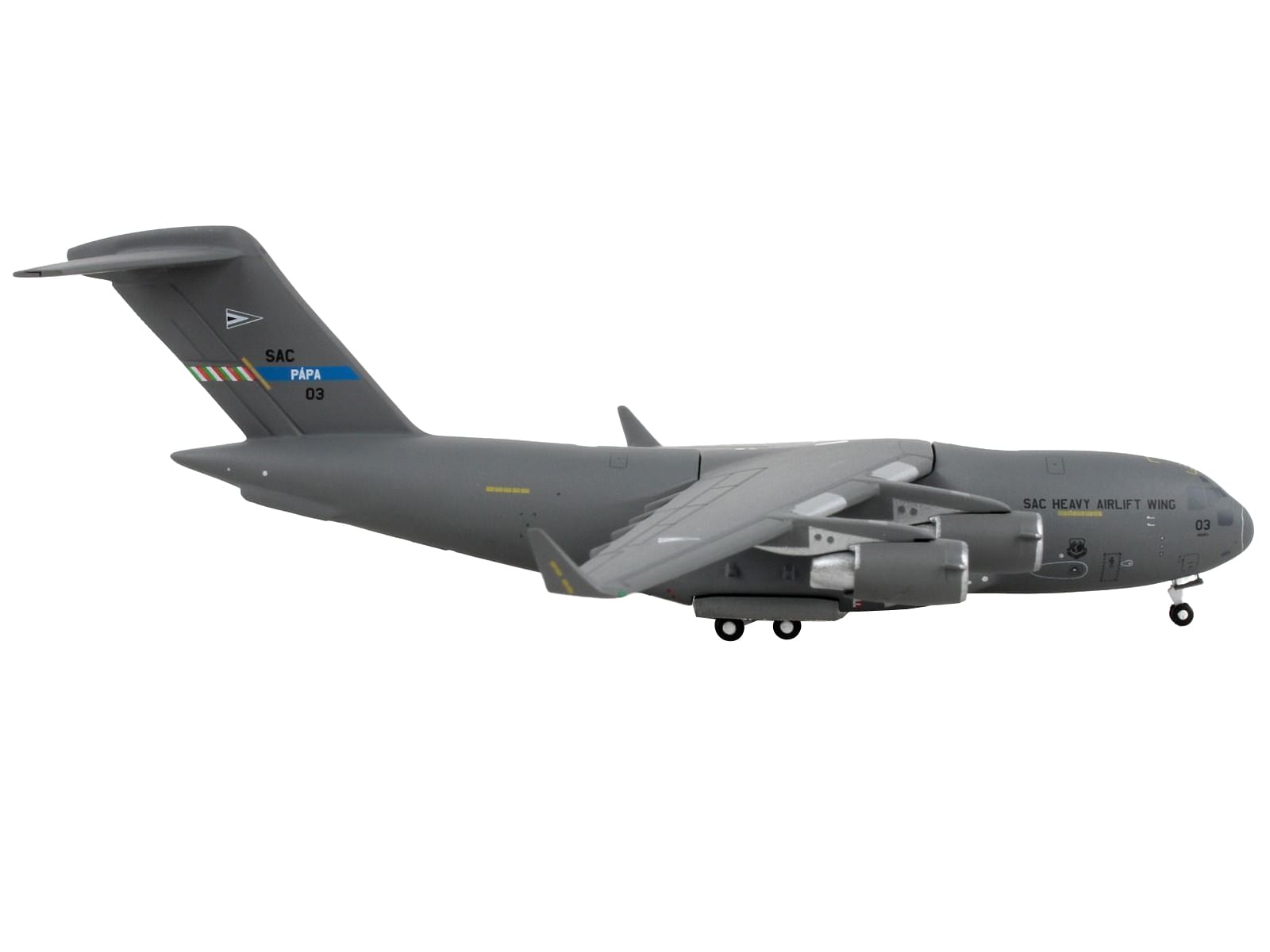 Boeing C-17 Globemaster III Transport Aircraft “SAC Heavy Airlift Wing SAC-03 Papa Air Base Hungary” NATO “Gemini Macs” Series 1/400 Diecast Model Airplane by GeminiJets