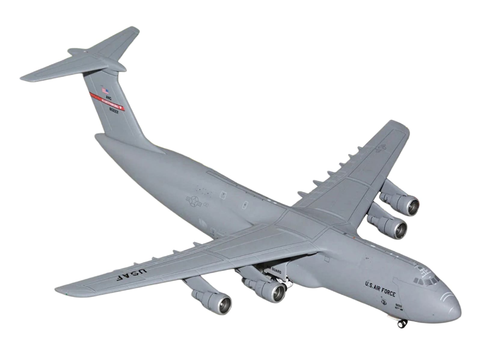 Lockheed C-5A Galaxy Transport Aircraft "Martinsburg Air Force Base" United States Air Force (68-0222) Gray "Gemini Macs" Series 1/400 Diecast Model by GeminiJets - Image 2