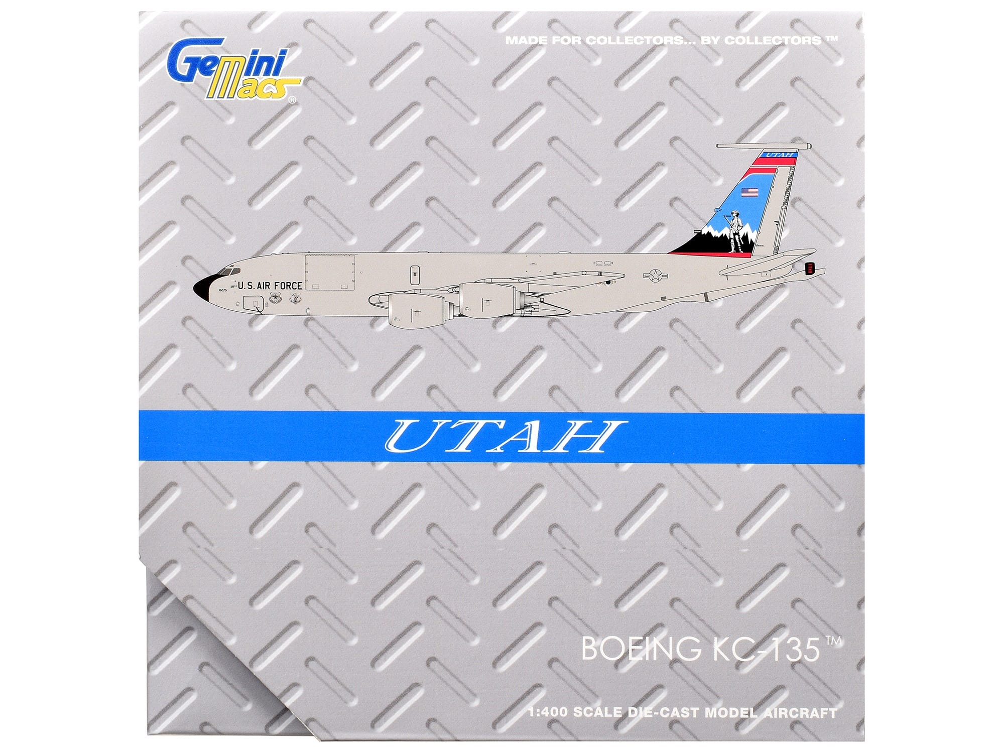 Boeing KC-135R Stratotanker Aircraft "Utah Air National Guard" United States Air Force (61-0275) Gray "Gemini Macs" Series 1/400 Diecast Model Airplane by GeminiJets - Image 3