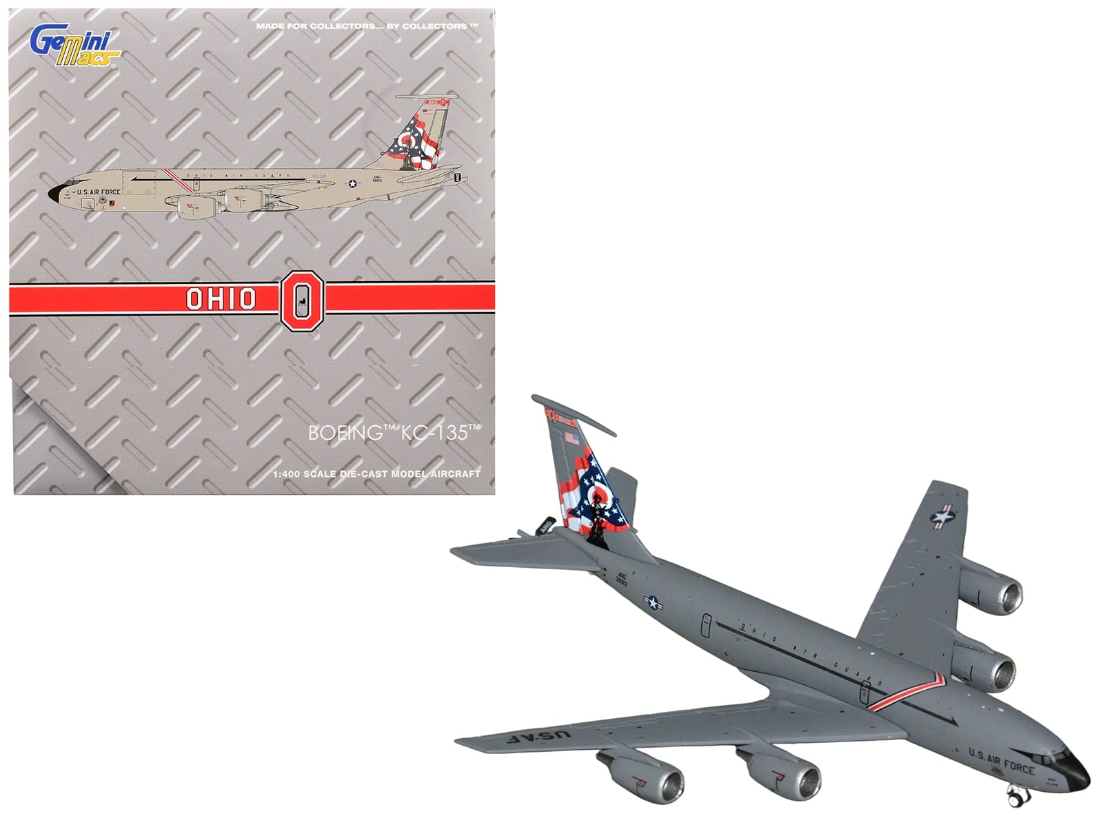 Boeing KC-135R Stratotanker Aircraft "Ohio Air National Guard" United States Air Force (63-8013) Gray "Gemini Macs" 1/400 Diecast Model Airplane by GeminiJets
